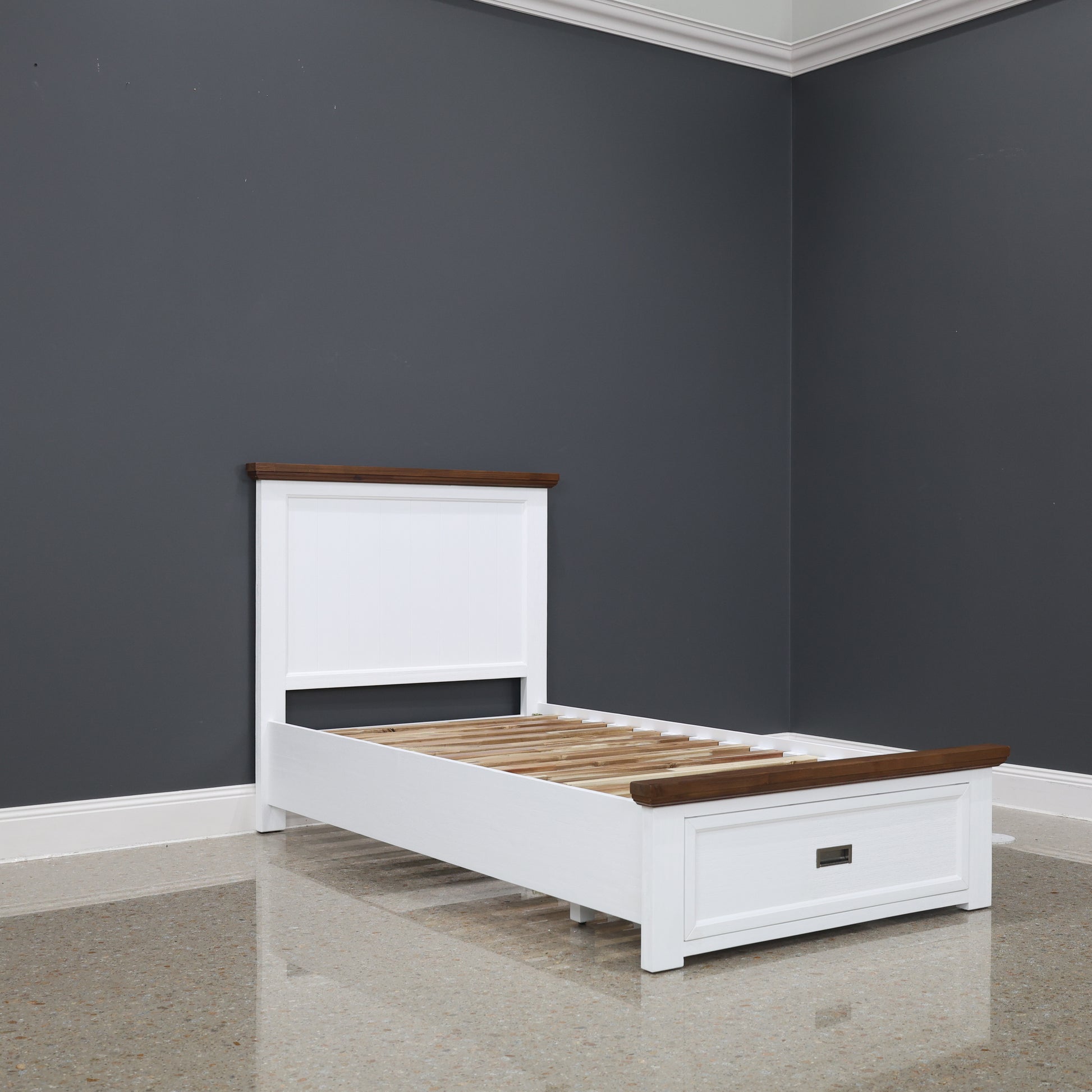 Provedore Two Tone Bed w/ Storage - King Single
