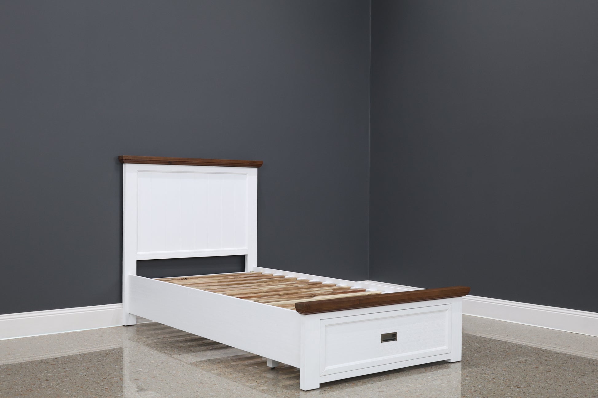 Provedore Two Tone Bed Storage Drawers - King Single