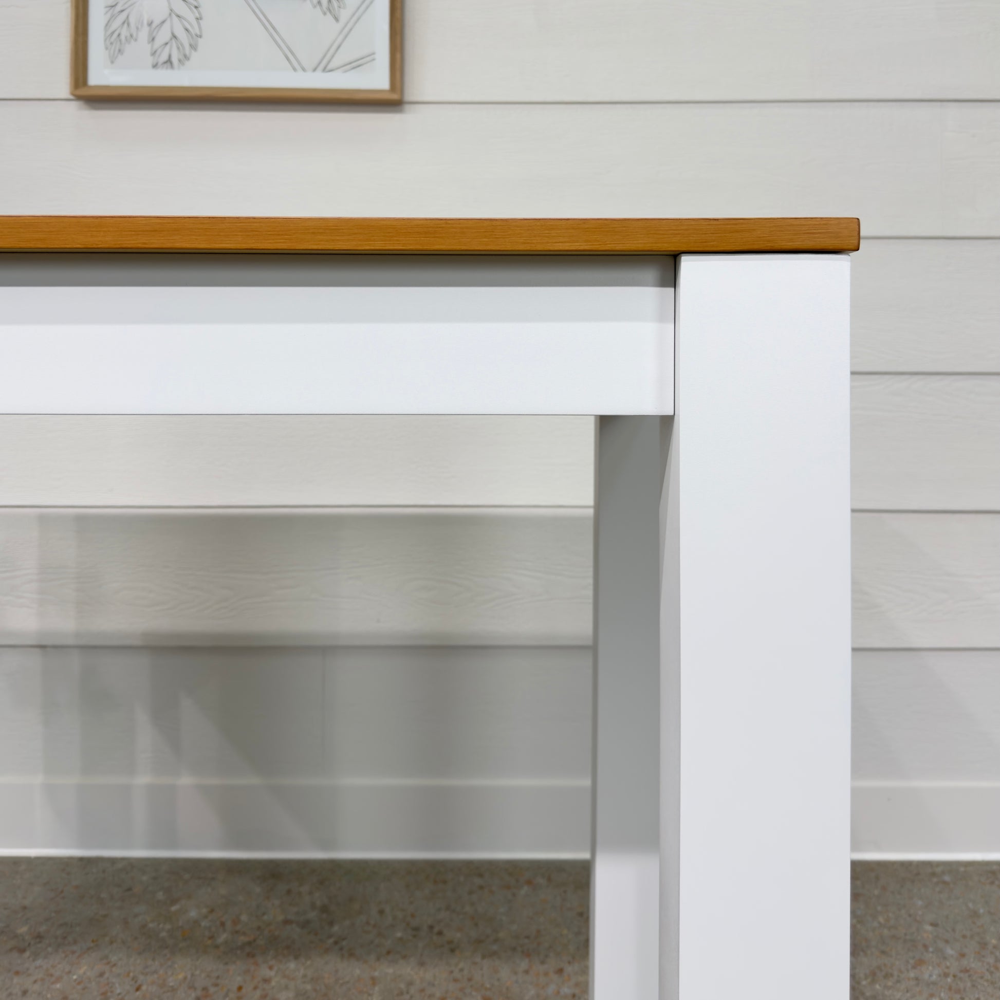 Mildura Bar Table - White w/ Brushed Teak Top
