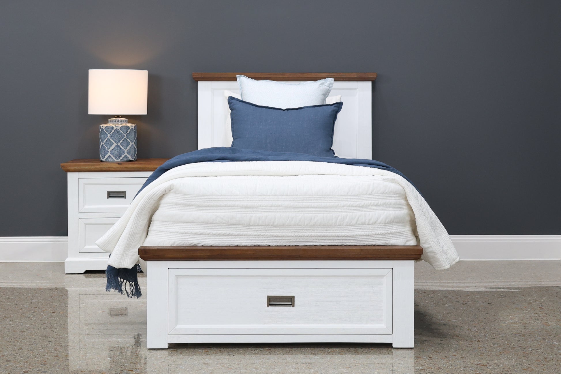 Provedore Two Tone Bed Storage Drawers - Single