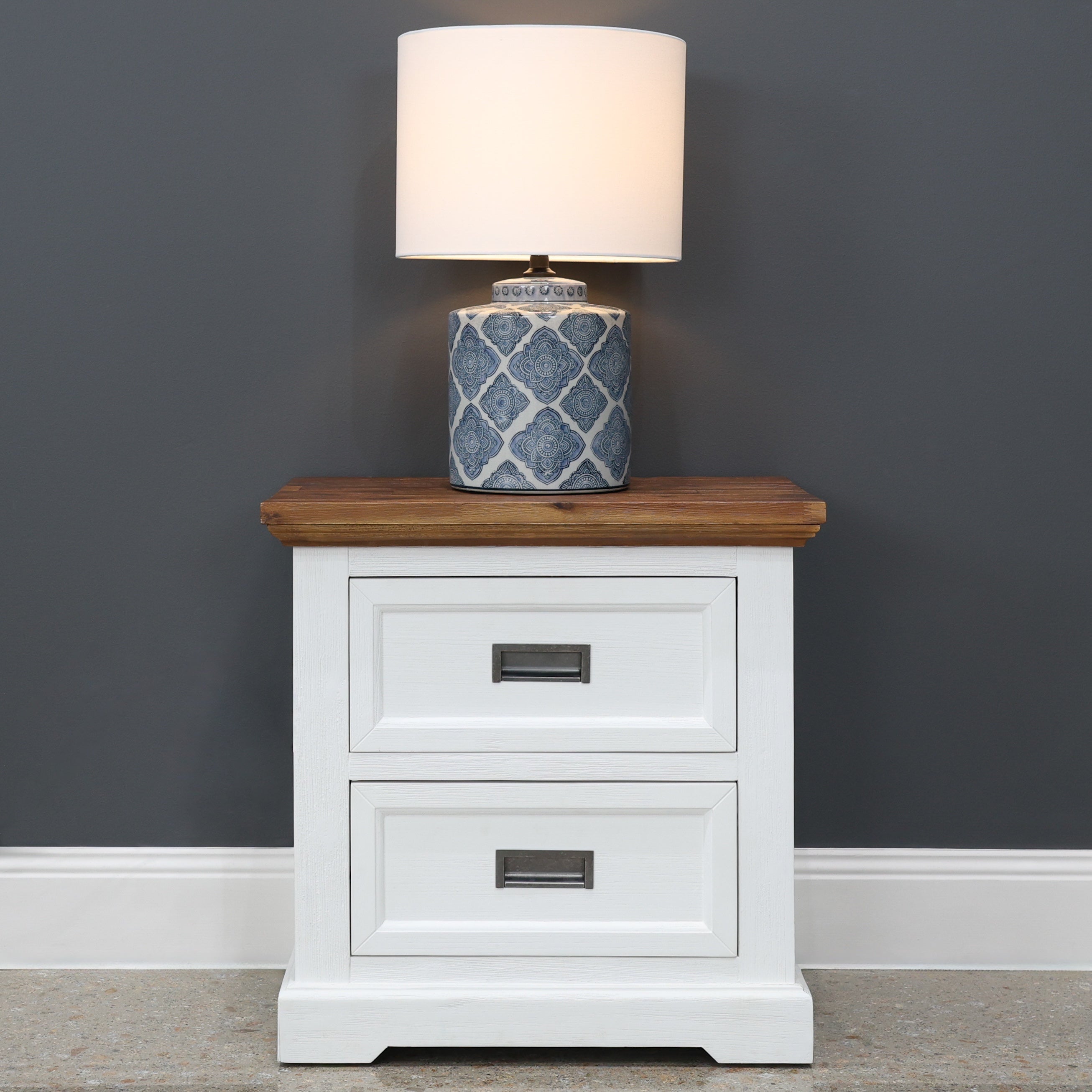 Provedore Two Tone Bedside w/ 2 Drawers