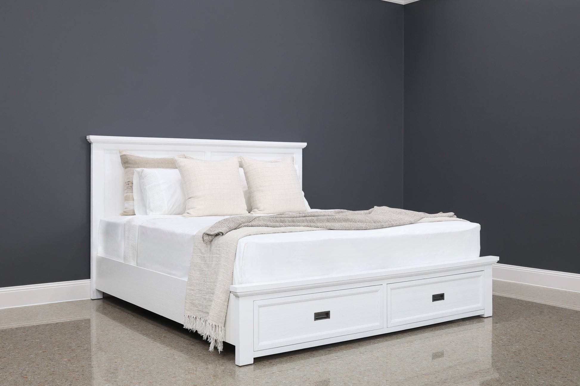 Provedore All White Bed w/ Storage