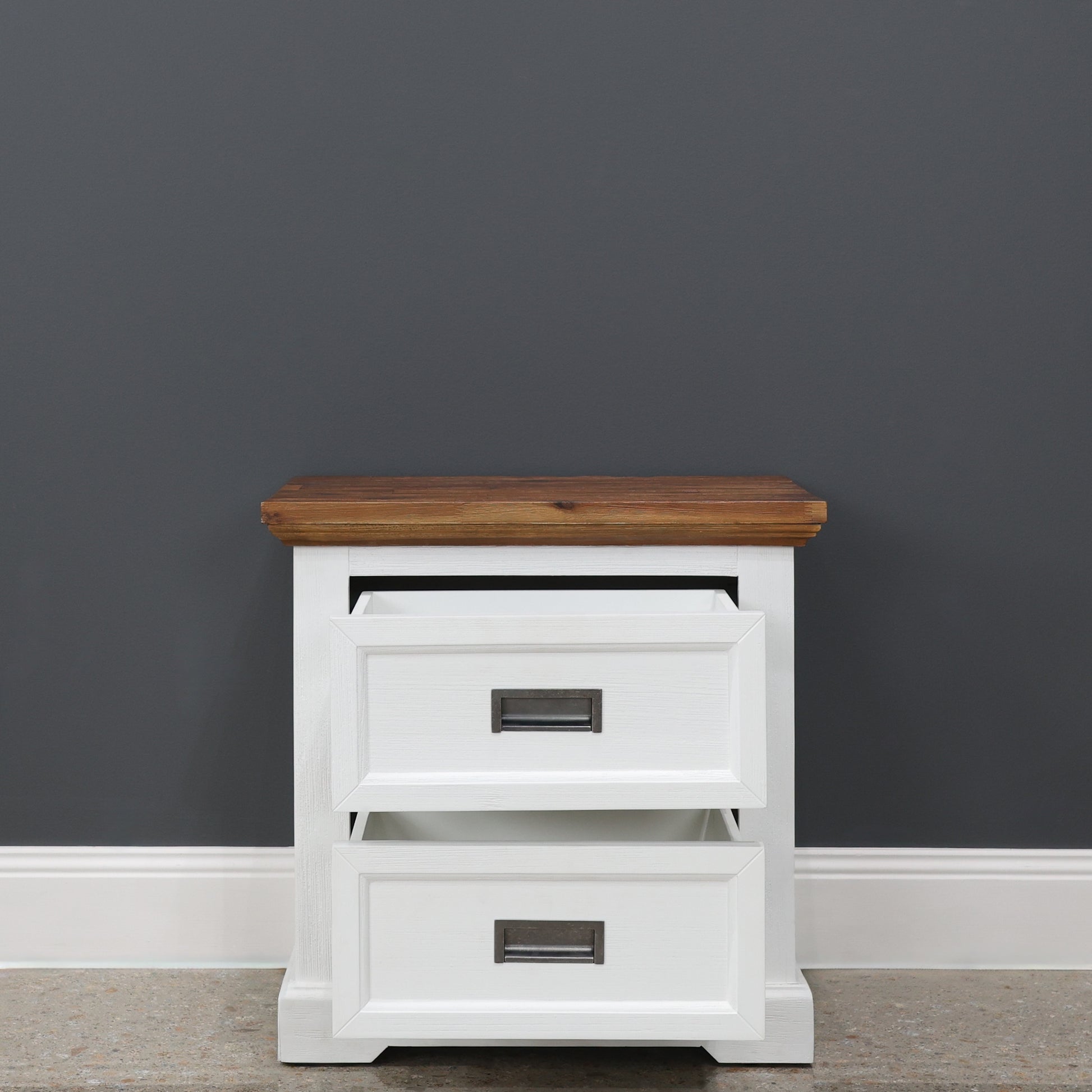 Provedore Two Tone Bedside w/ 2 Drawers