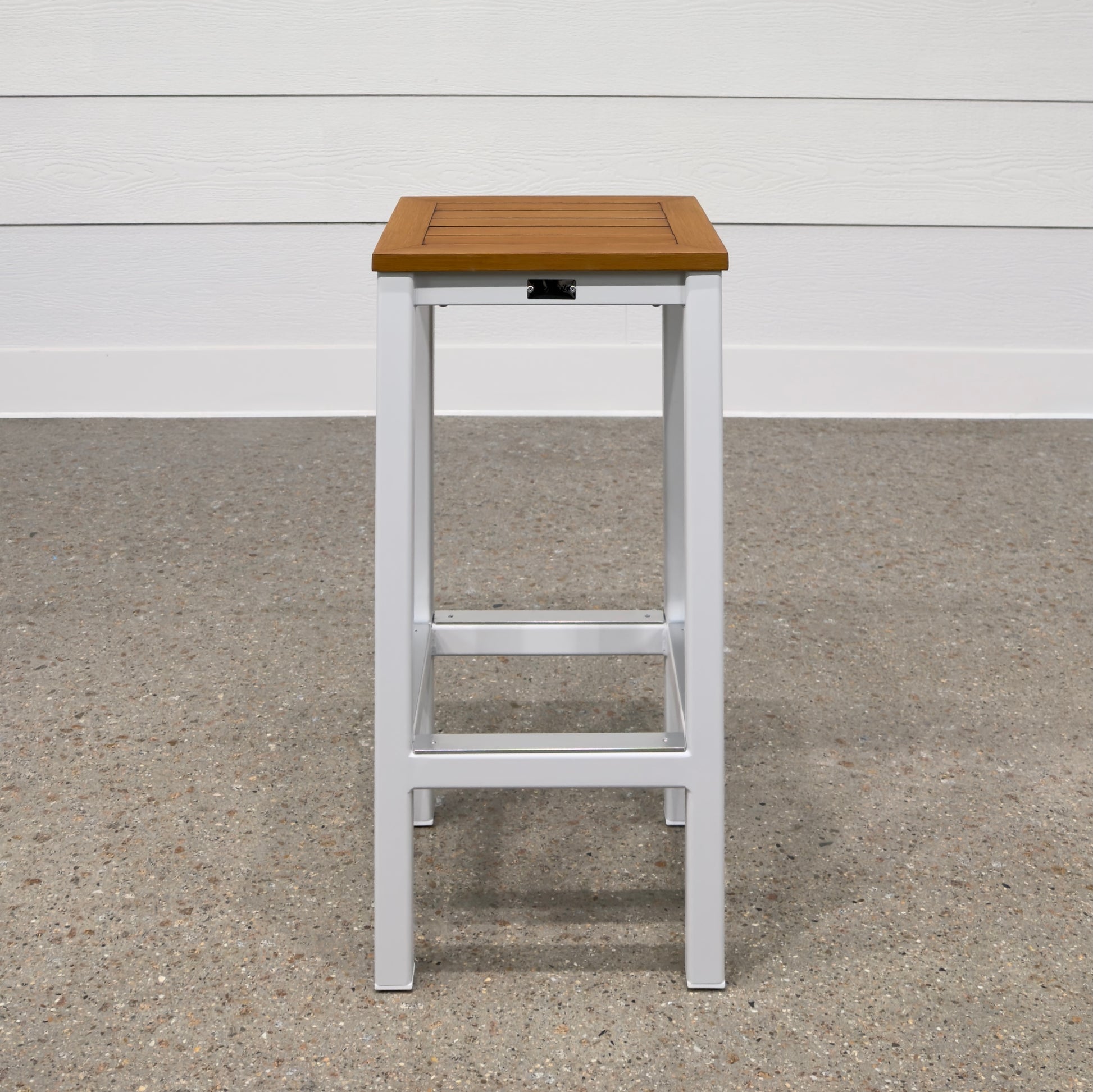 Mildura Barstool - White w/ Brushed Teak Slat