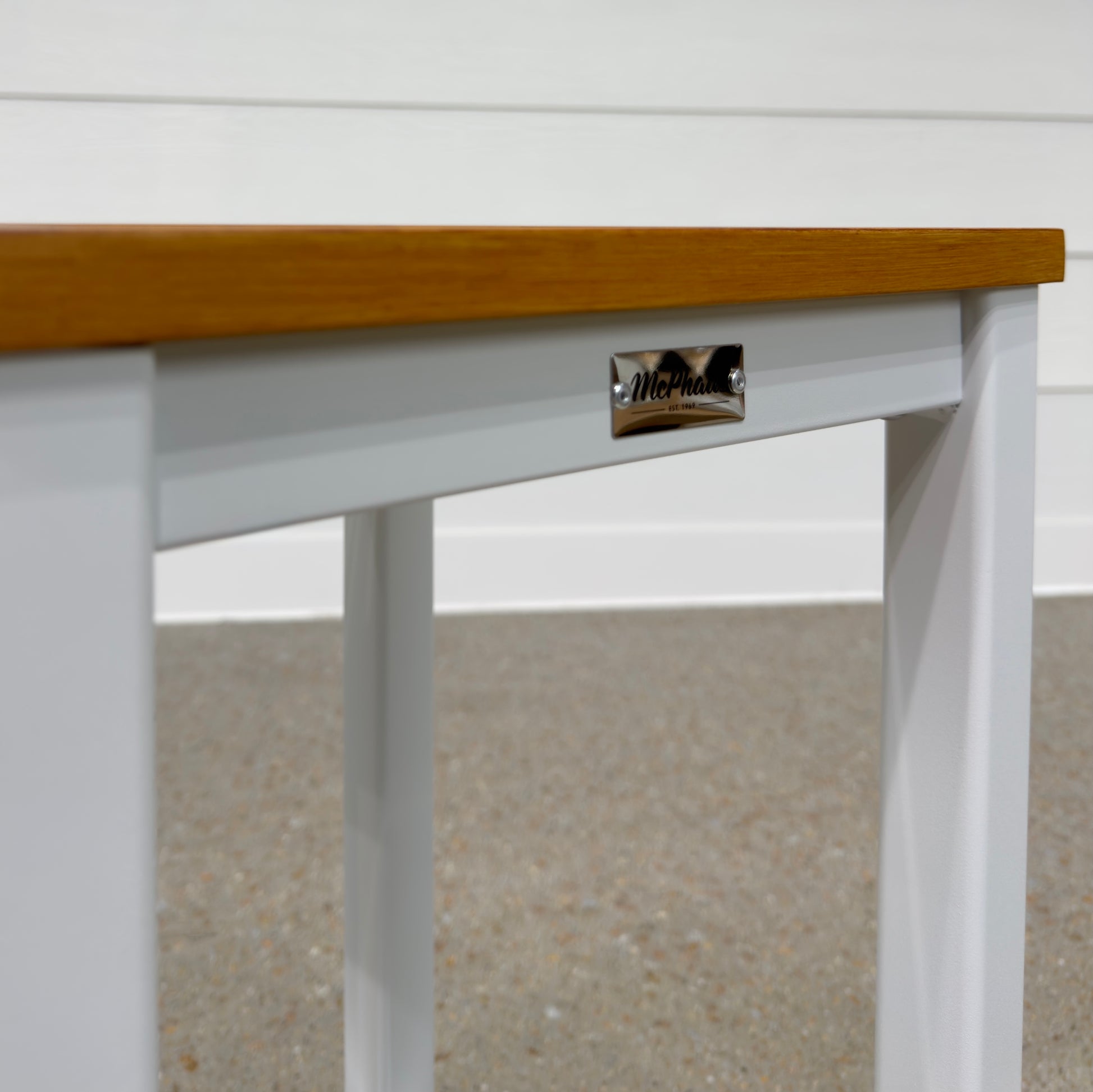Mildura Barstool - White w/ Brushed Teak Slat