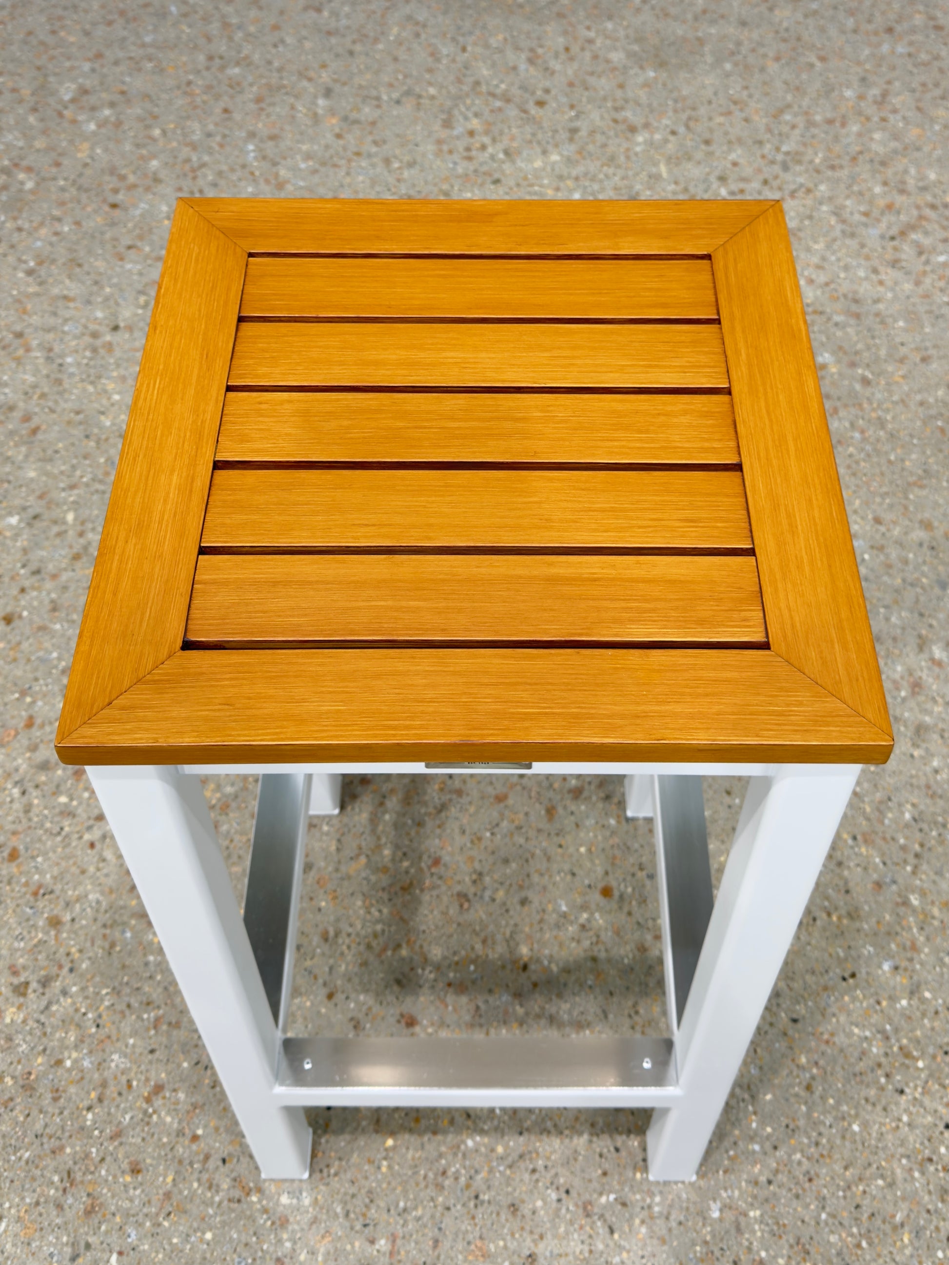 Mildura Barstool - White w/ Brushed Teak Slat