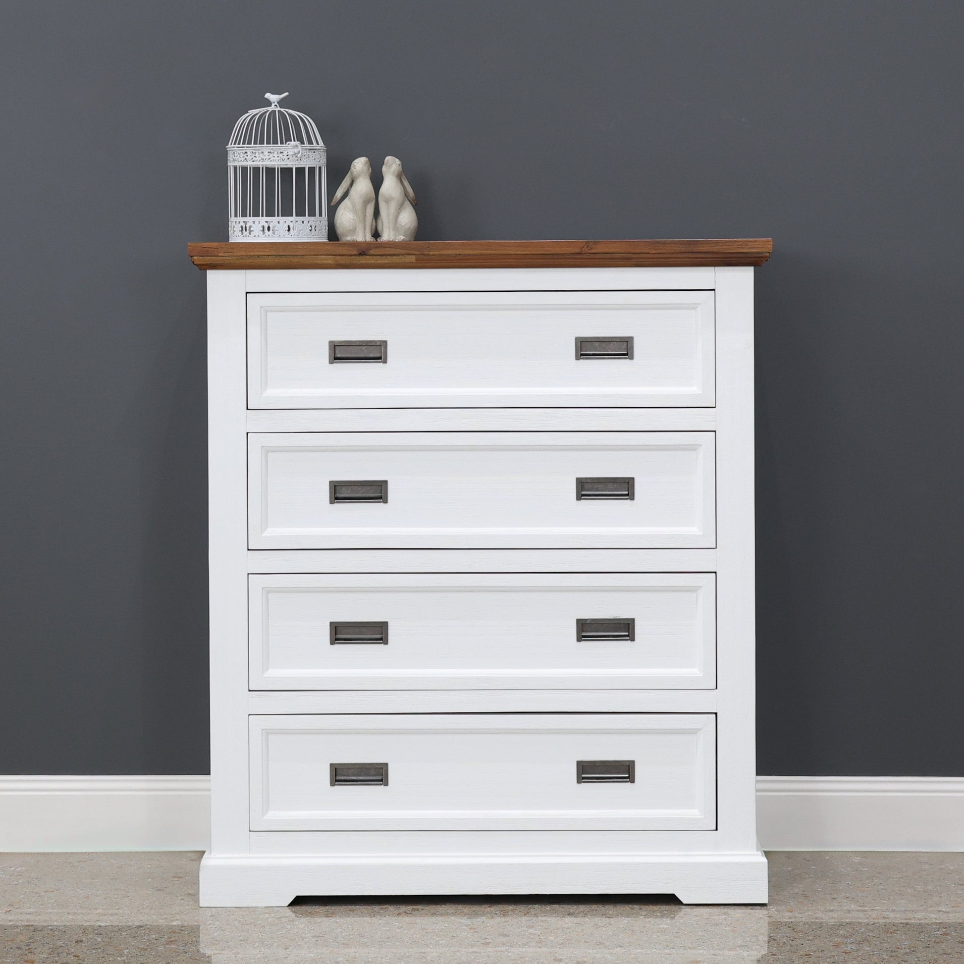 Provedore Two Tone Tallboy w/ 4 Drawers