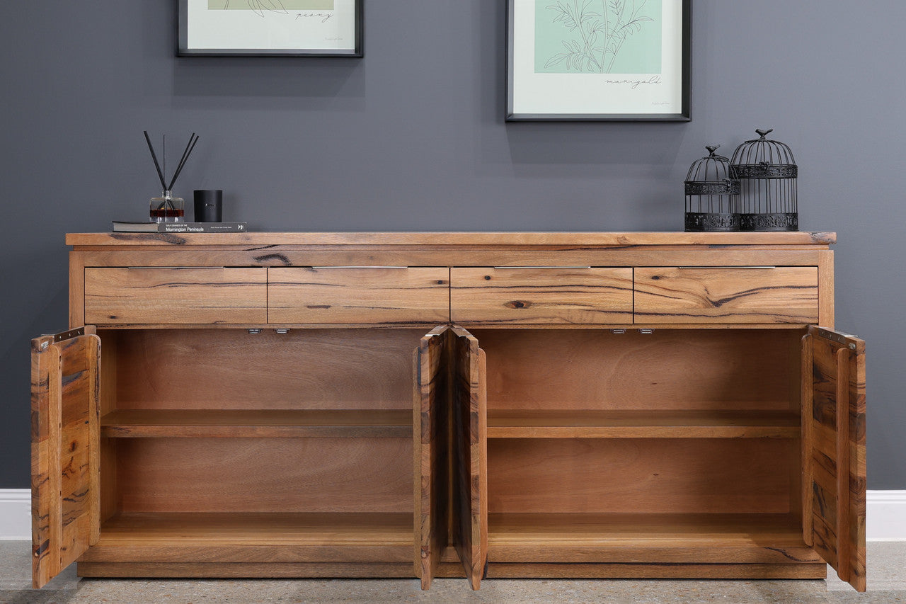 The Marri Wood Buffet w/ 4 Drawers 4 Doors