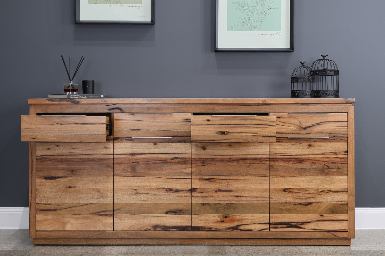 The Marri Wood Buffet w/ 4 Drawers 4 Doors