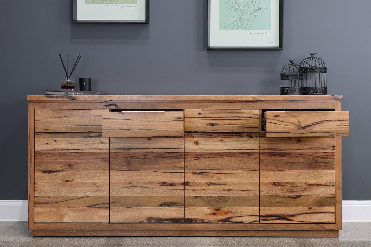 The Marri Wood Buffet w/ 4 Drawers 4 Doors