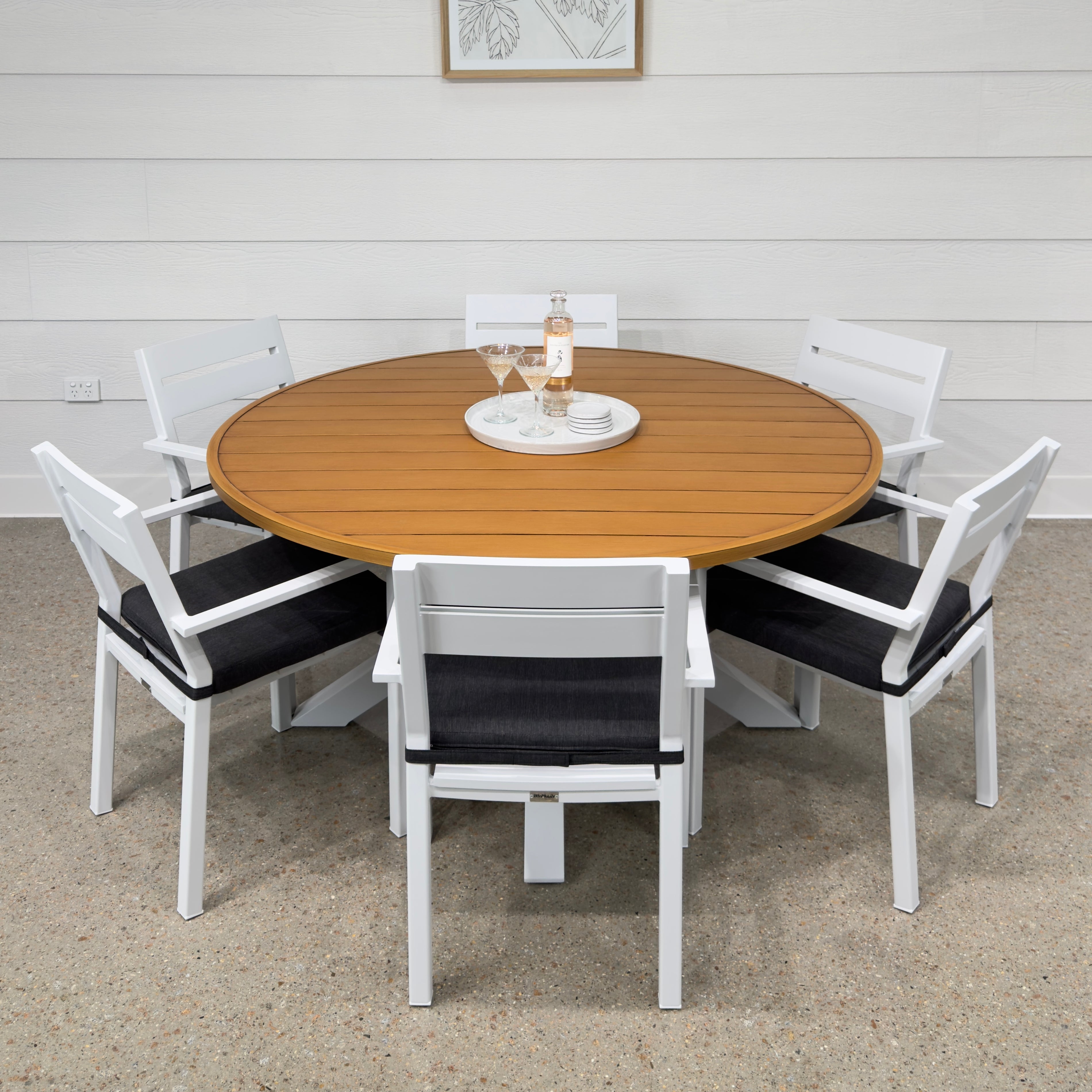 Mildura Round Dining Table - White