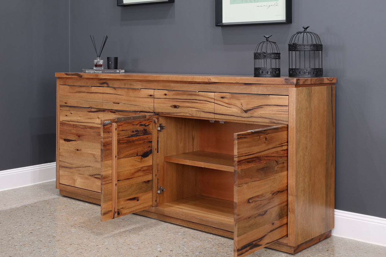 The Marri Wood Buffet w/ 4 Drawers 4 Doors