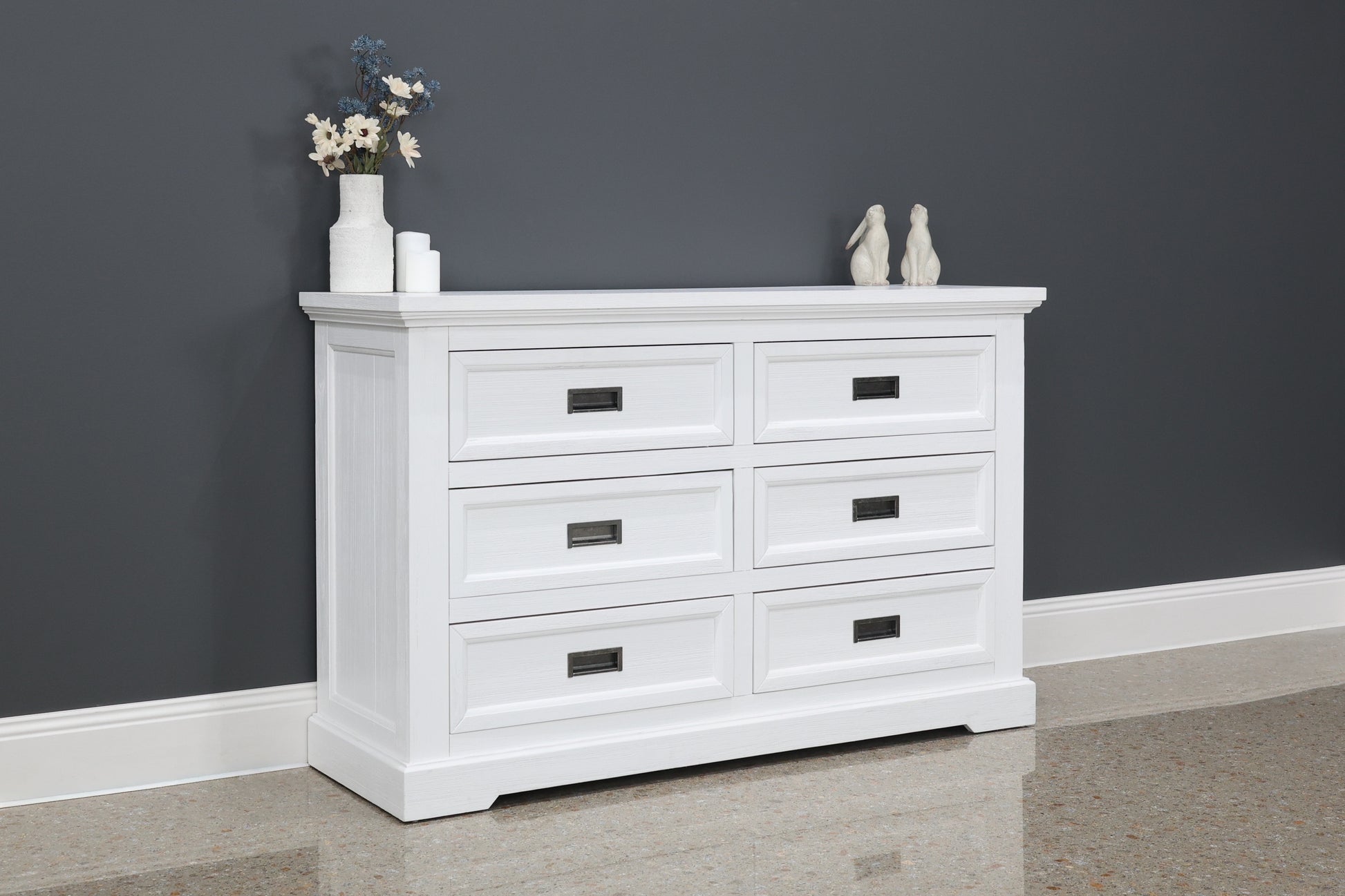 Provedore All White Dresser 6 Drawers