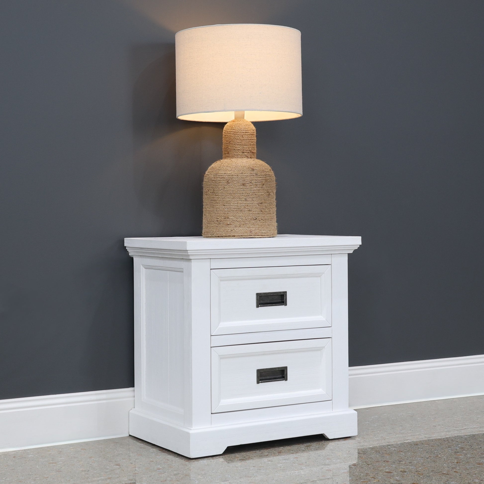Provedore All White Bedside Table