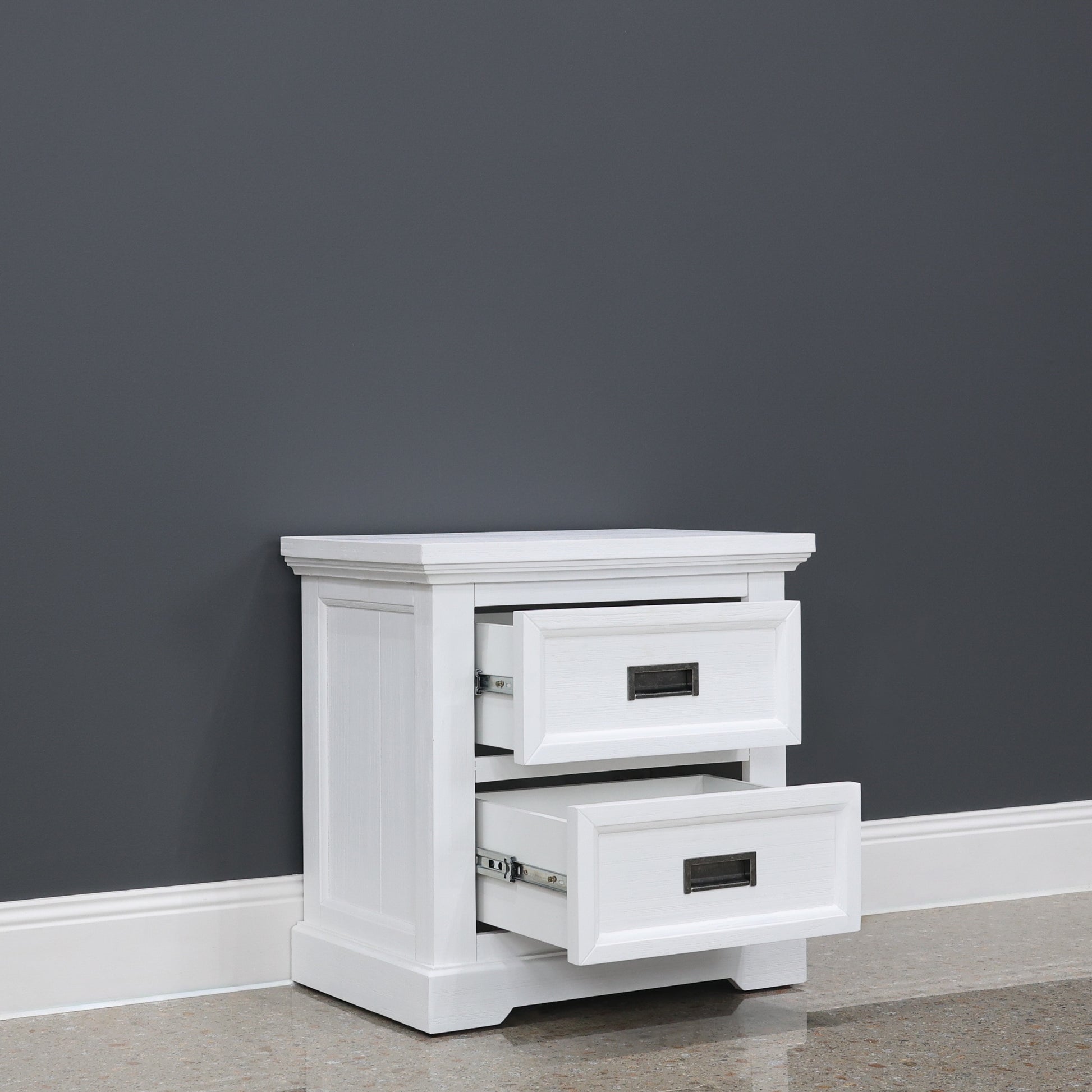 Provedore All White Bedside Table