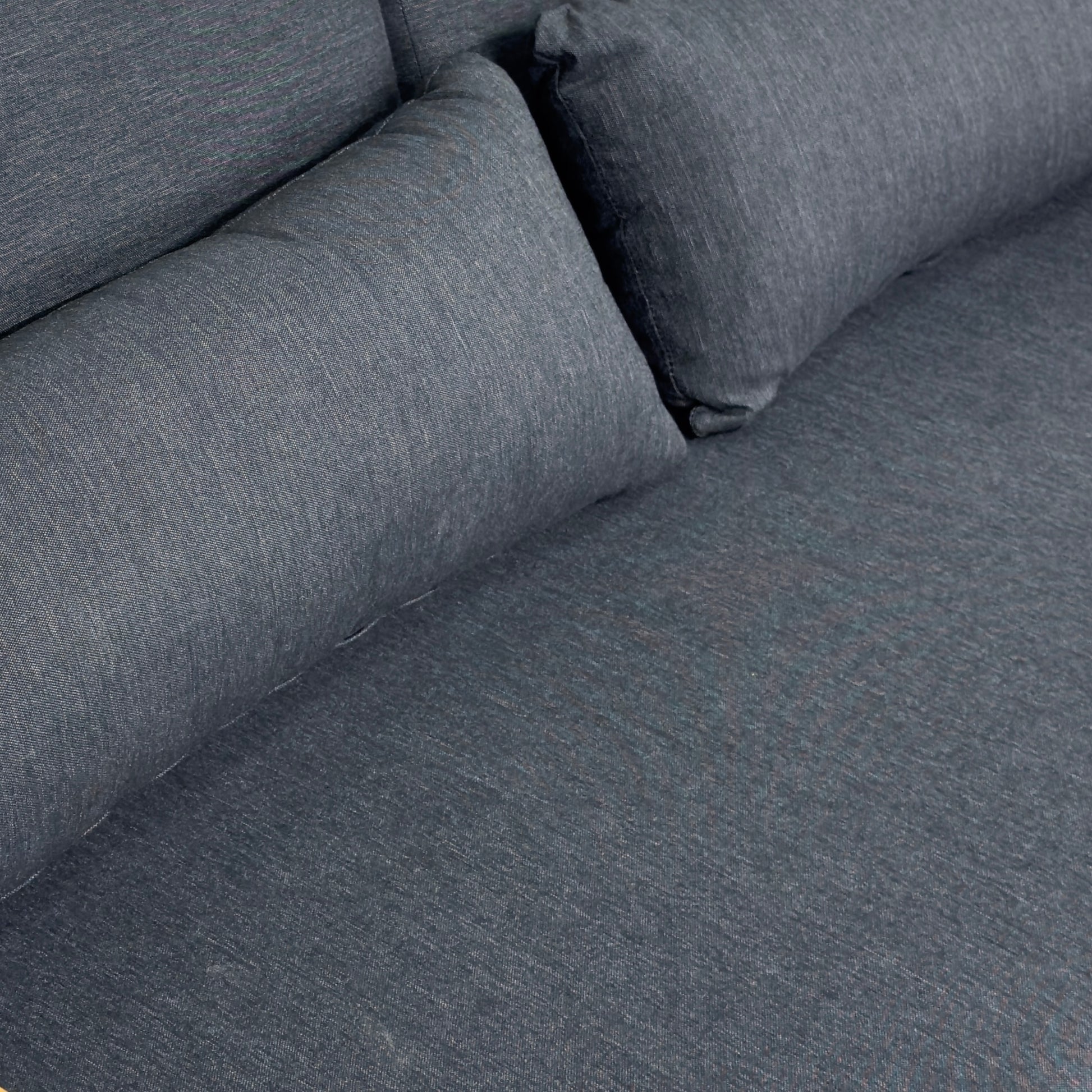 Mildura 2 Seater - Teak Look w/ Denim Grey Cushions