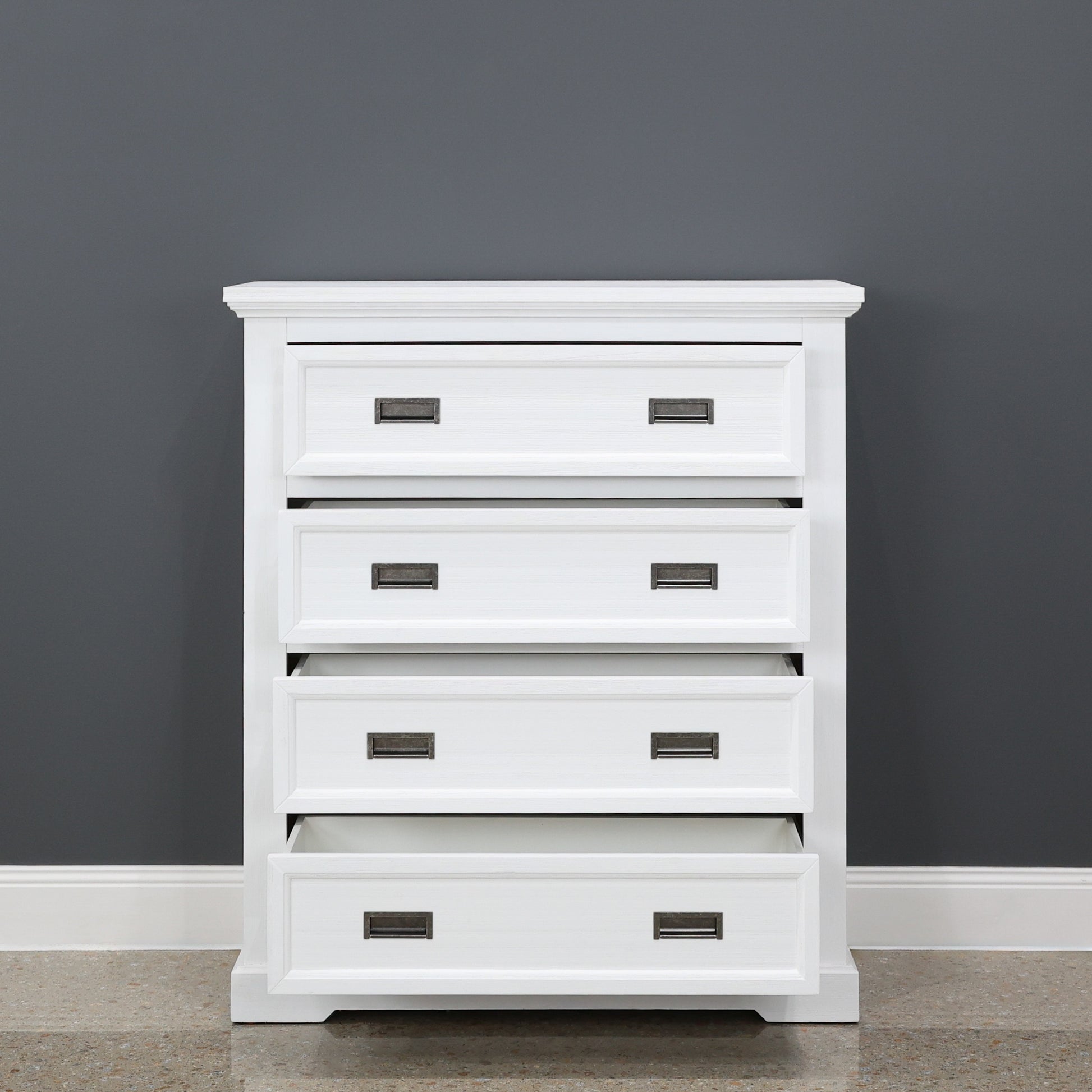 Provedore All White Tallboy 4 Drawers