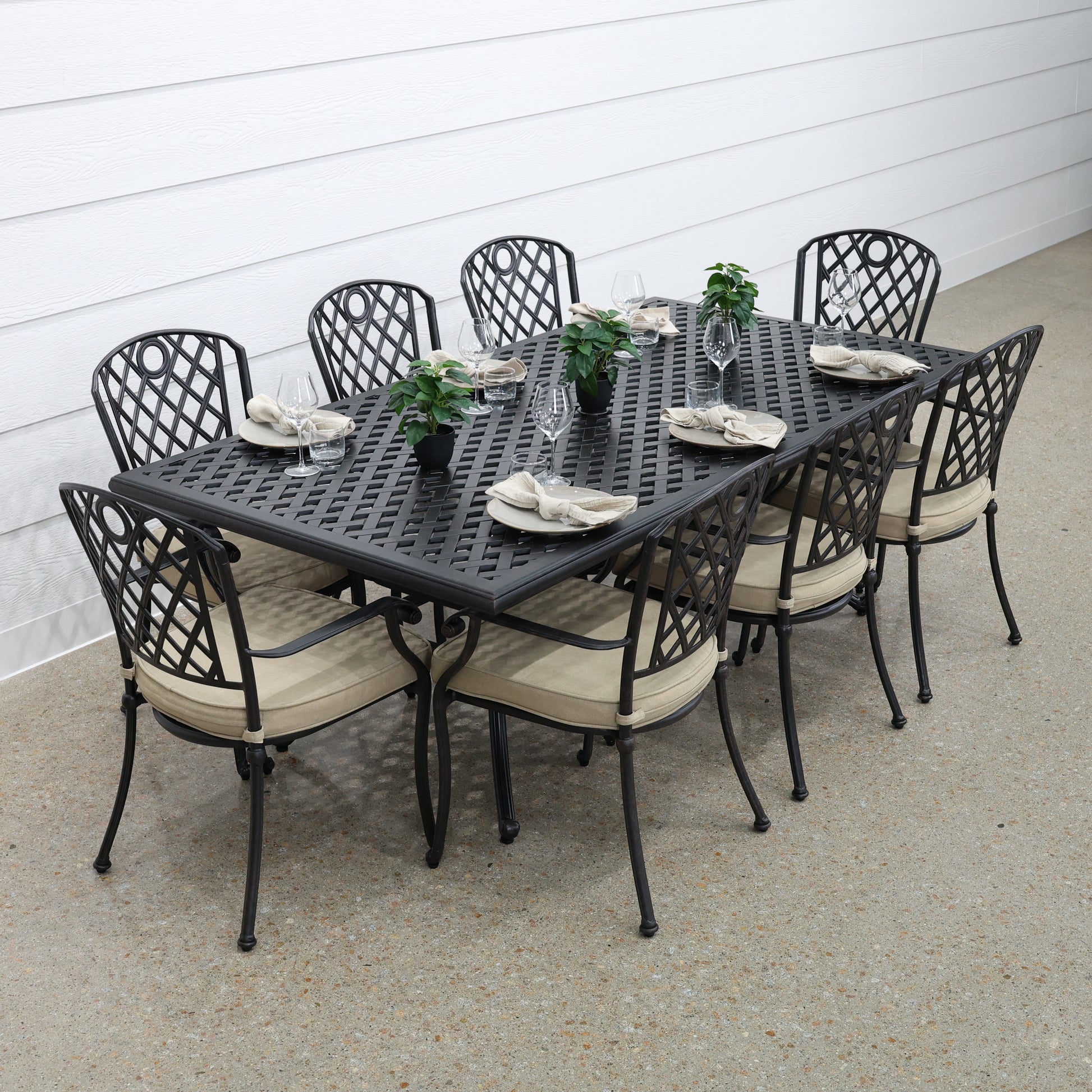 New Portarlington Dining Table - Bronze Frame