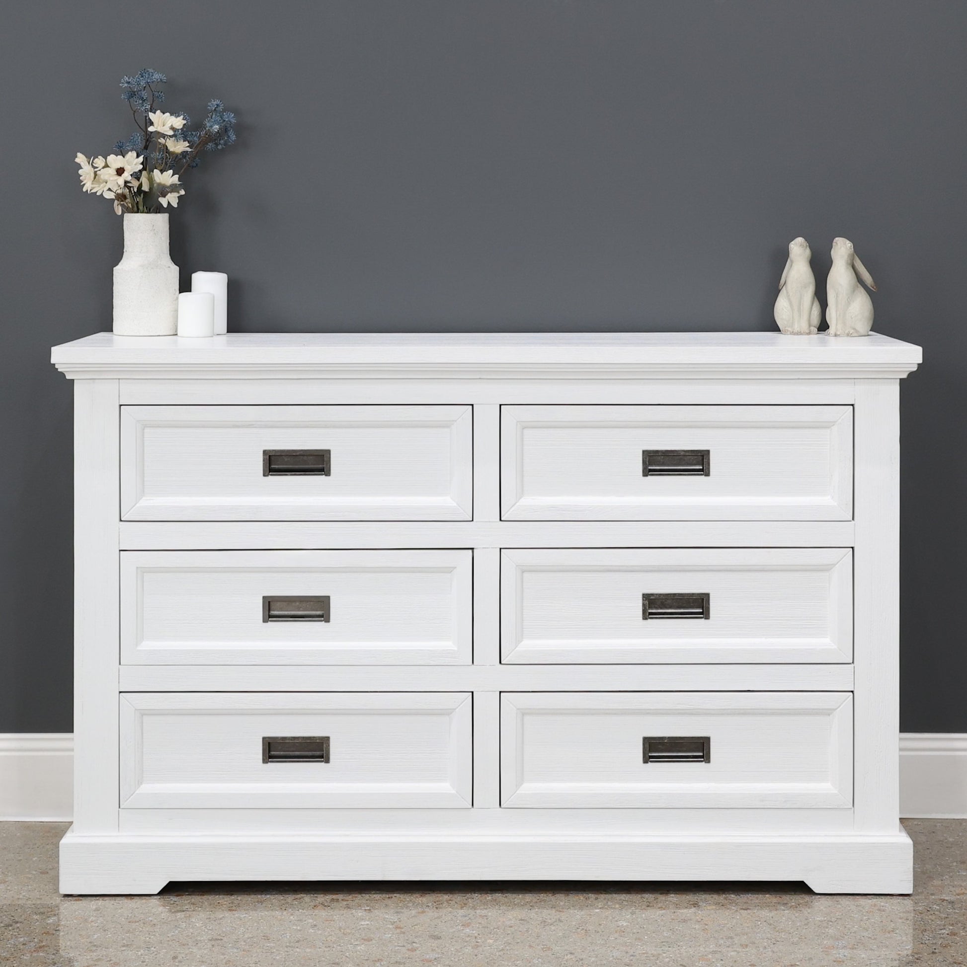 Provedore All White Dresser 6 Drawers