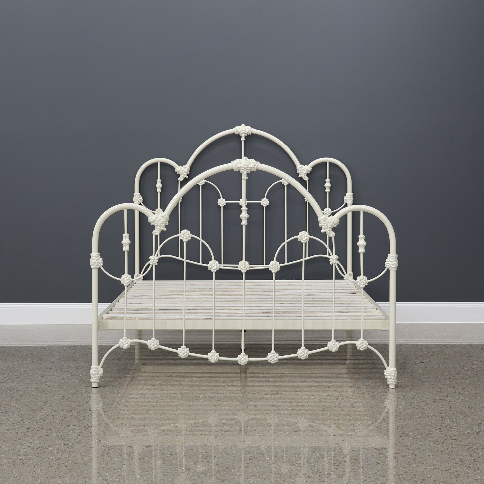 Normandy Wrought Iron Bed - Antique White