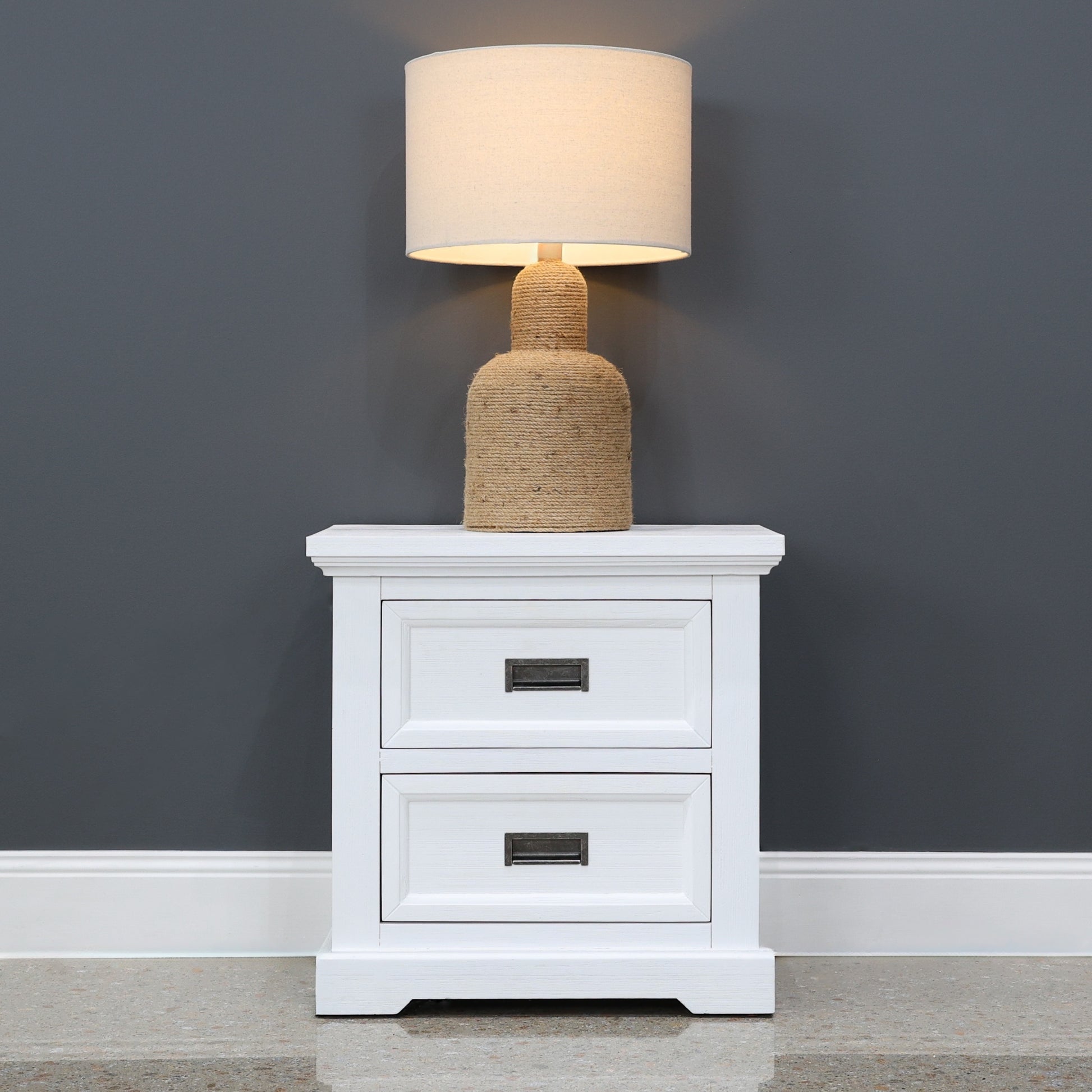Provedore All White Bedside Table