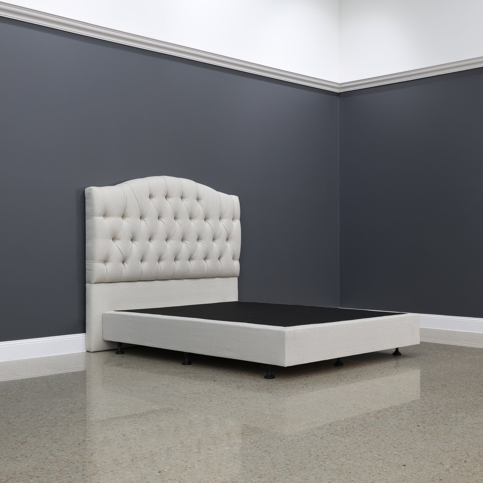Brighton Upholstered Bedhead & Floating Base - Boston Oyster