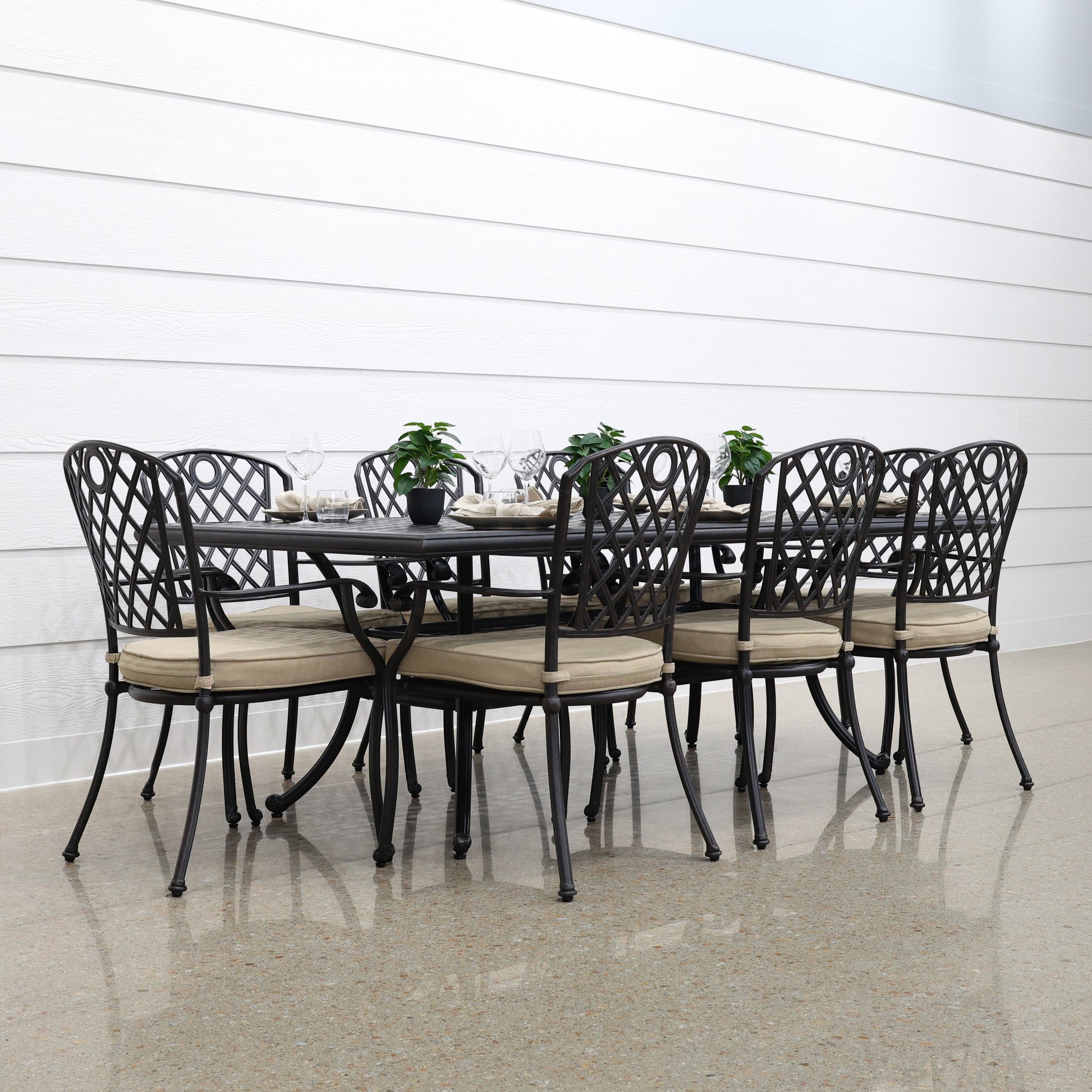New Portarlington Dining Table - Bronze Frame