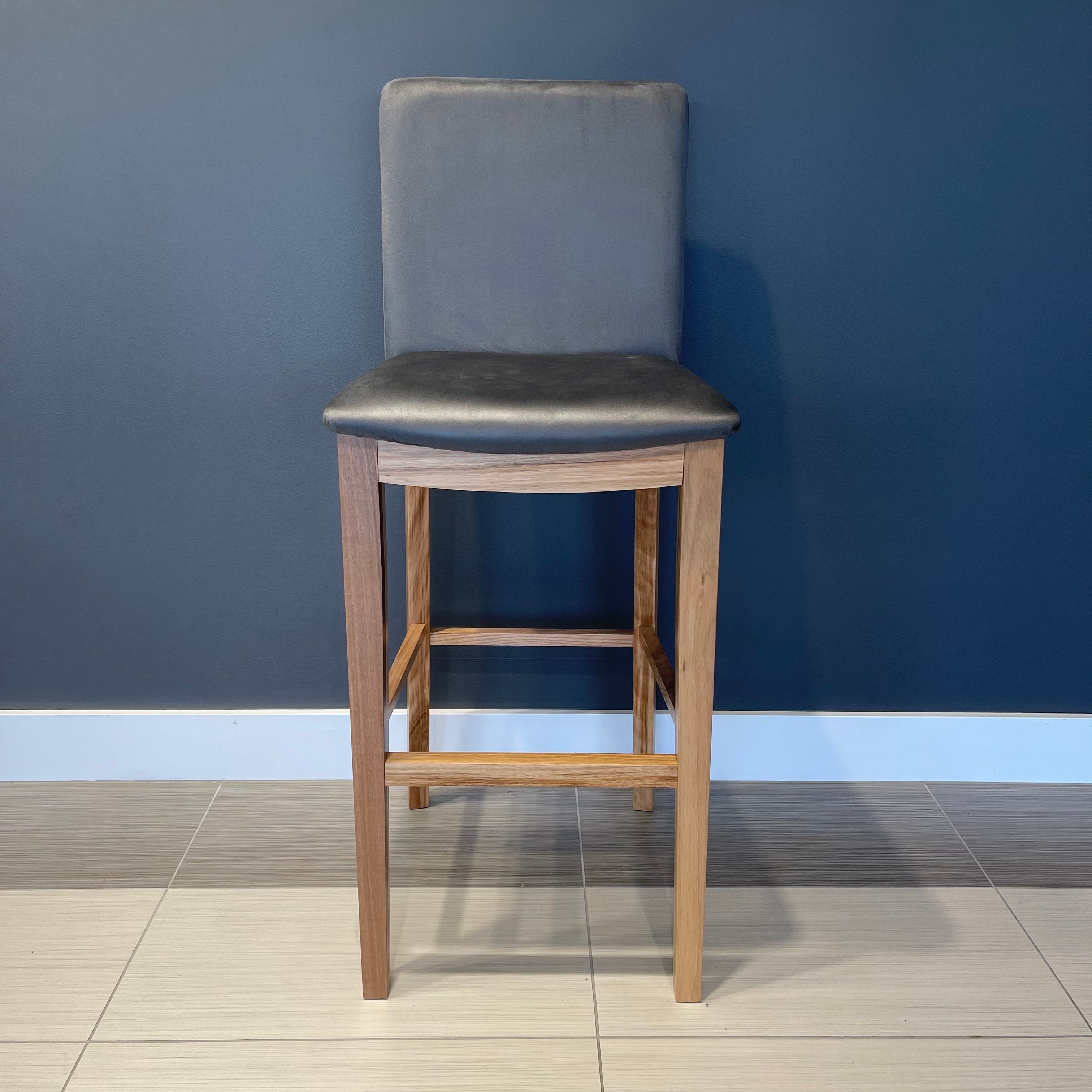 Brodie Bar Stool 70cm Seat Height - Fabric Charcoal