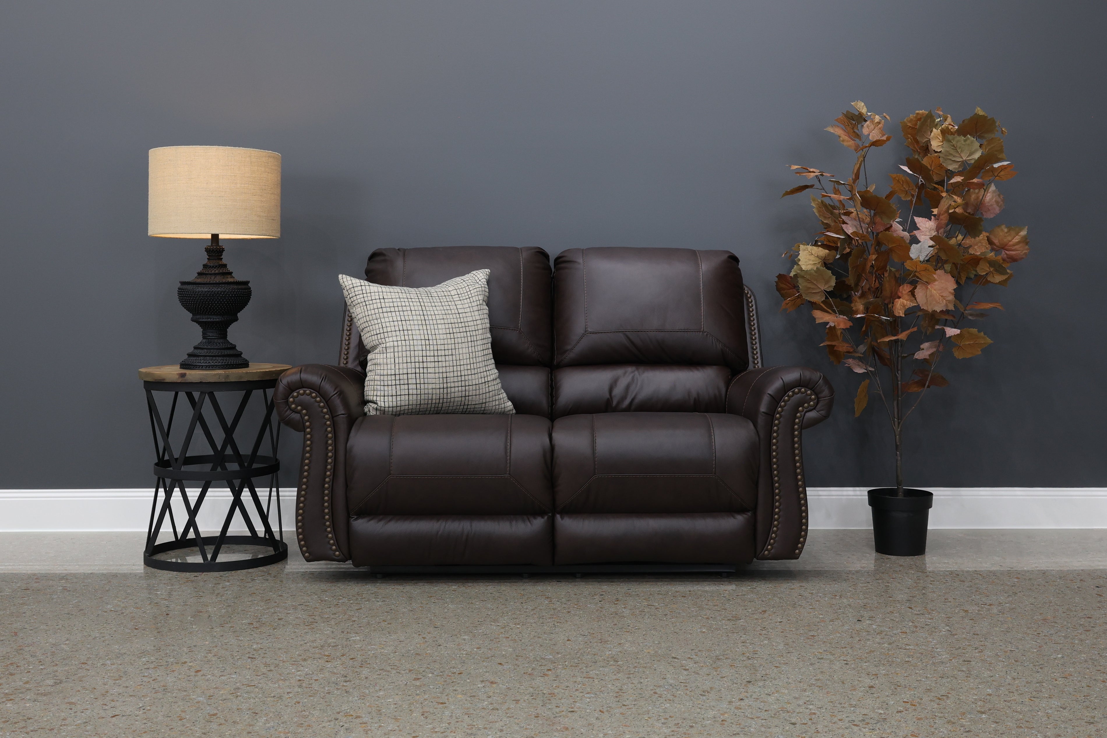 Laura 2 Seater Electric Loveseat - English Tan Leather