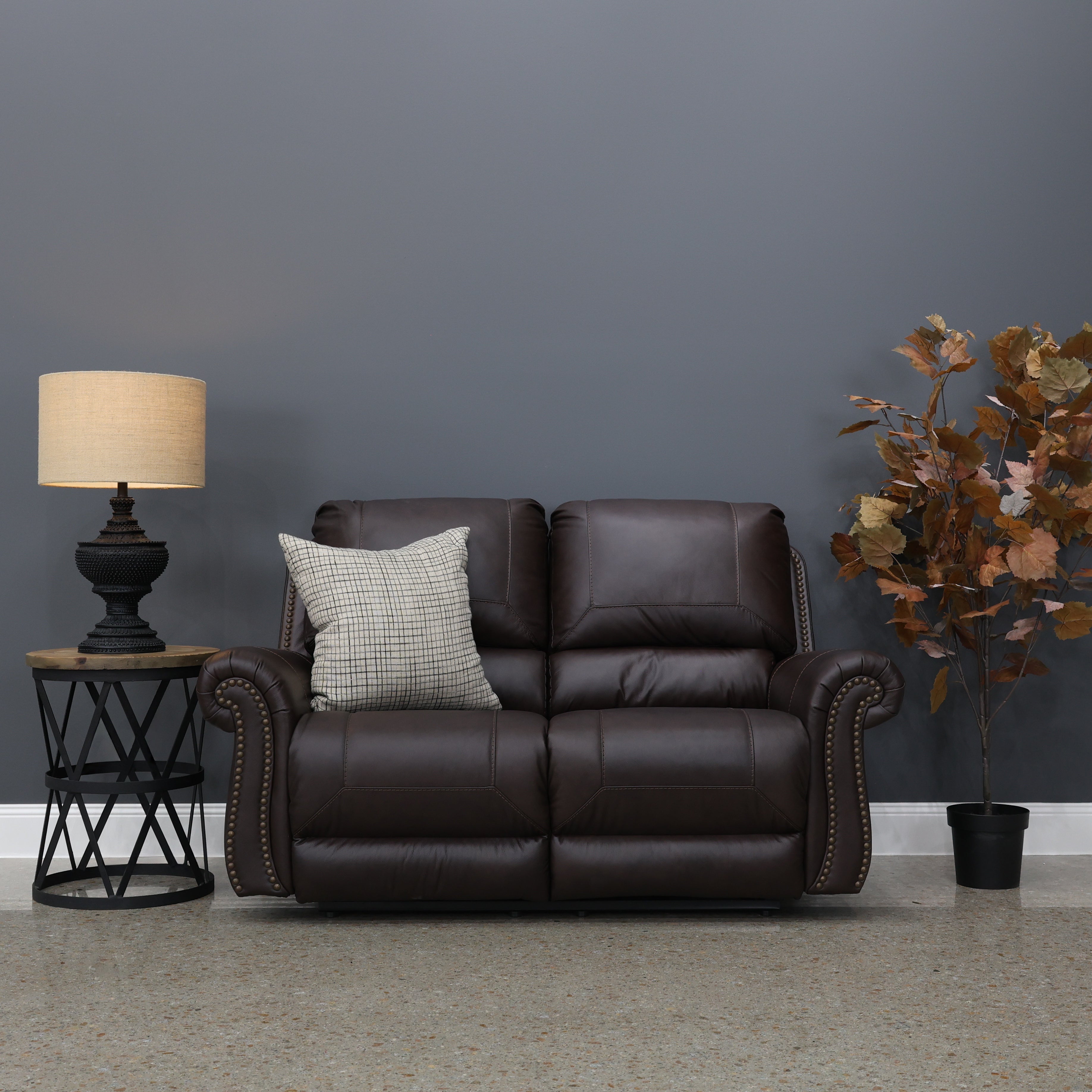 Laura 2 Seater Electric Loveseat - English Tan Leather