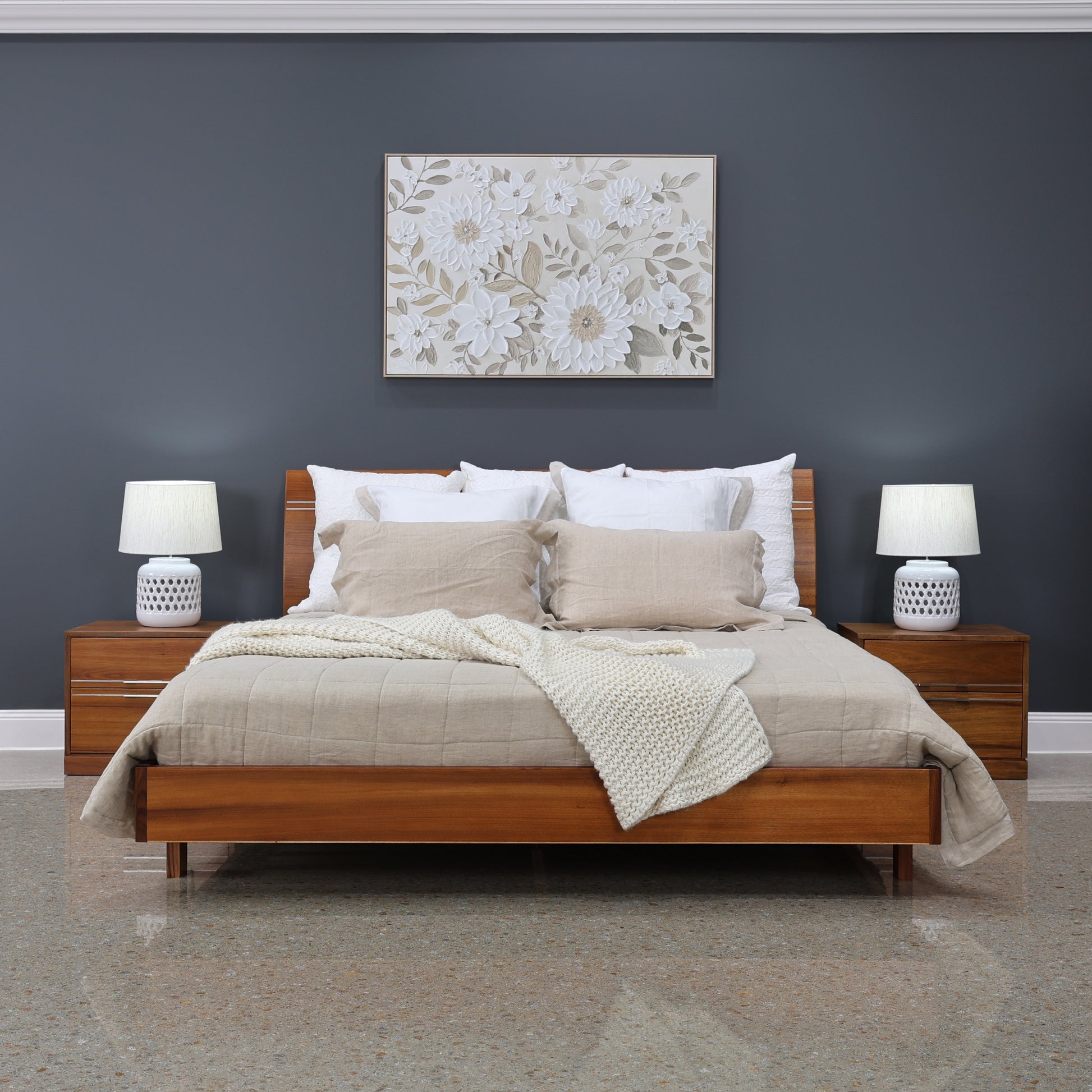 The Black Wood King Bed