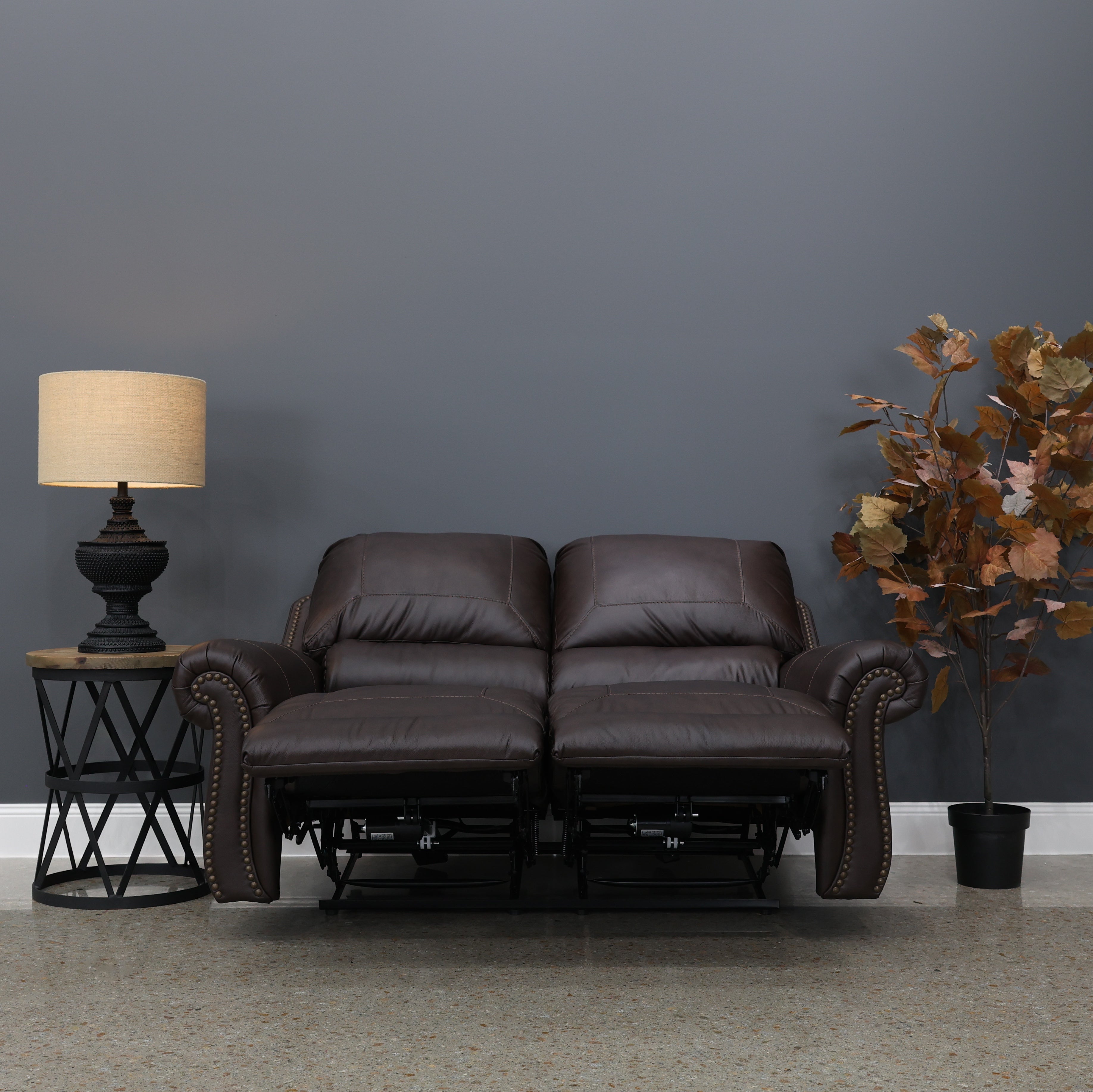 Laura 2 Seater Electric Loveseat - English Tan Leather