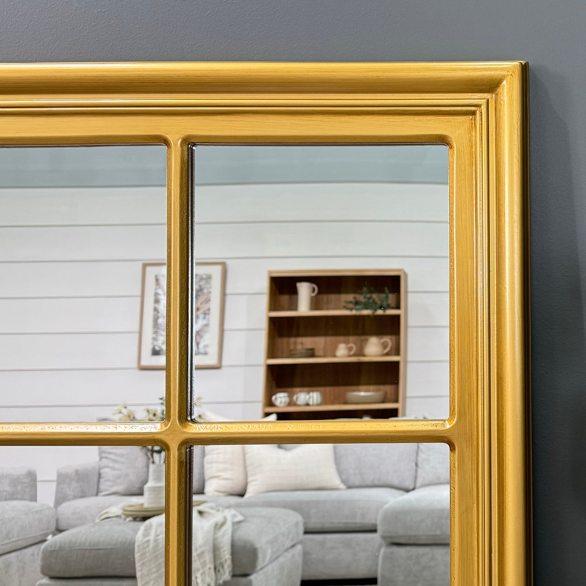 Liam Rectangle Window Mirror - Country Gold