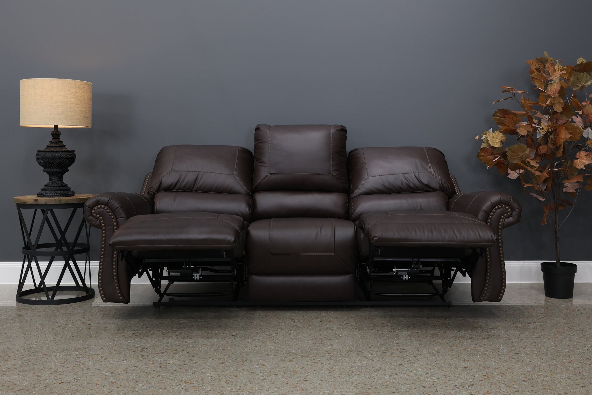 Laura 3 Seater Electric Sofa - English Tan Leather