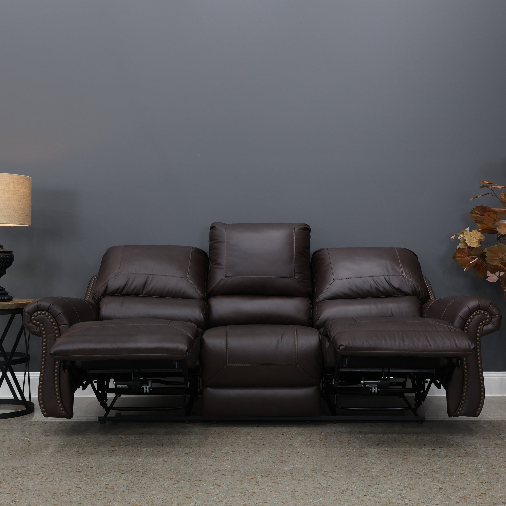 Laura 3 Seater Electric Sofa - English Tan Leather