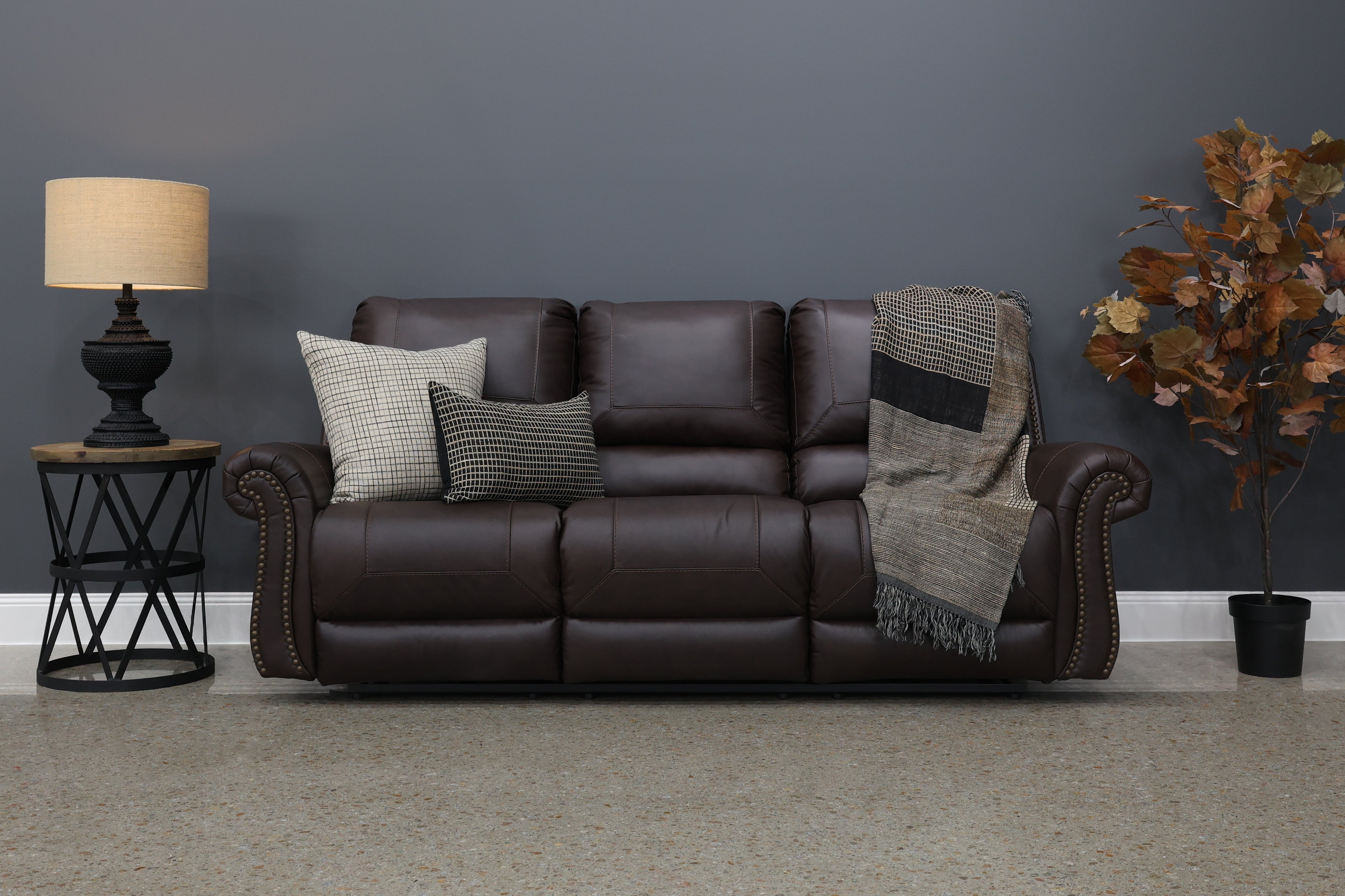 Laura 3 Seater Electric Sofa - English Tan Leather