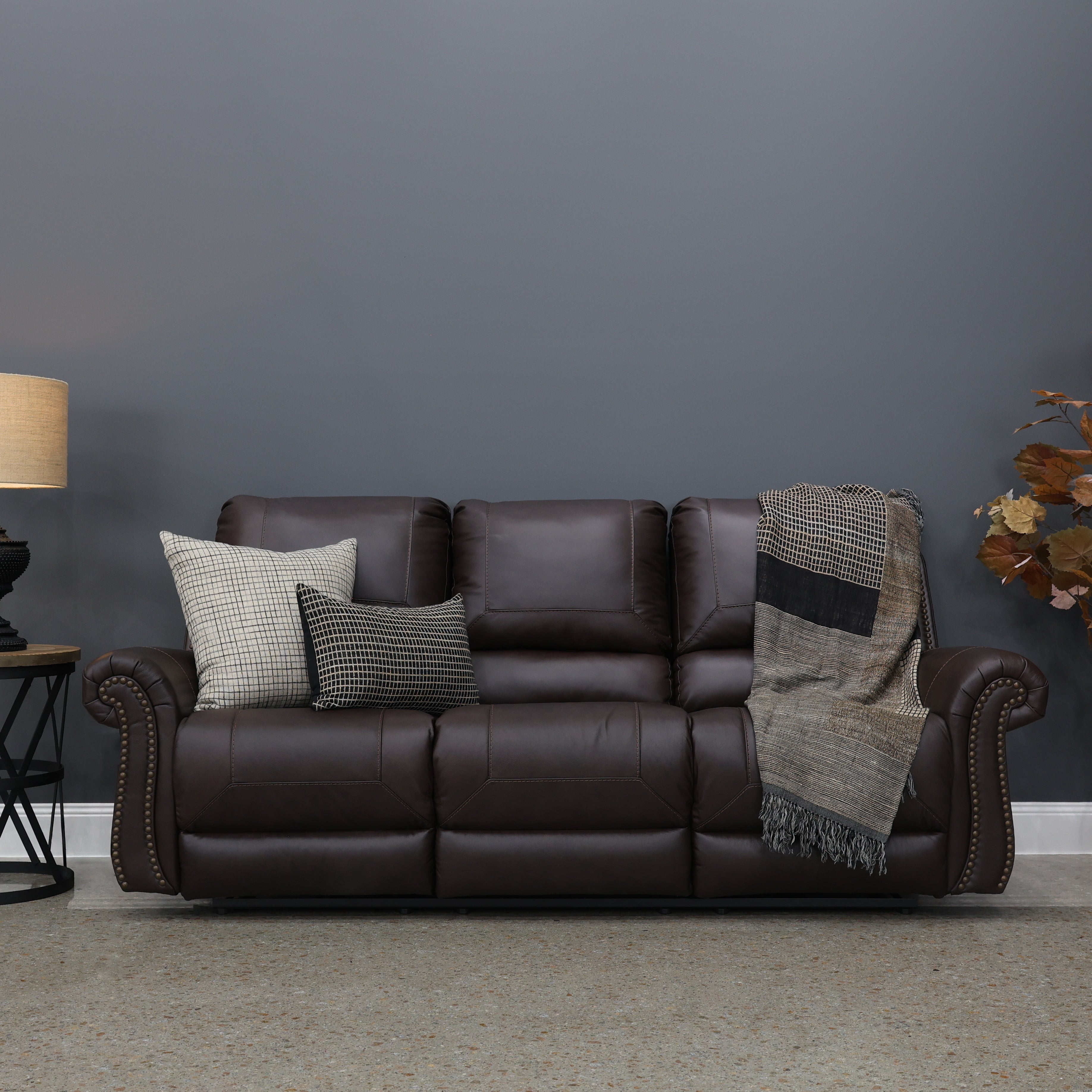 Laura 3 Seater Electric Sofa - English Tan Leather