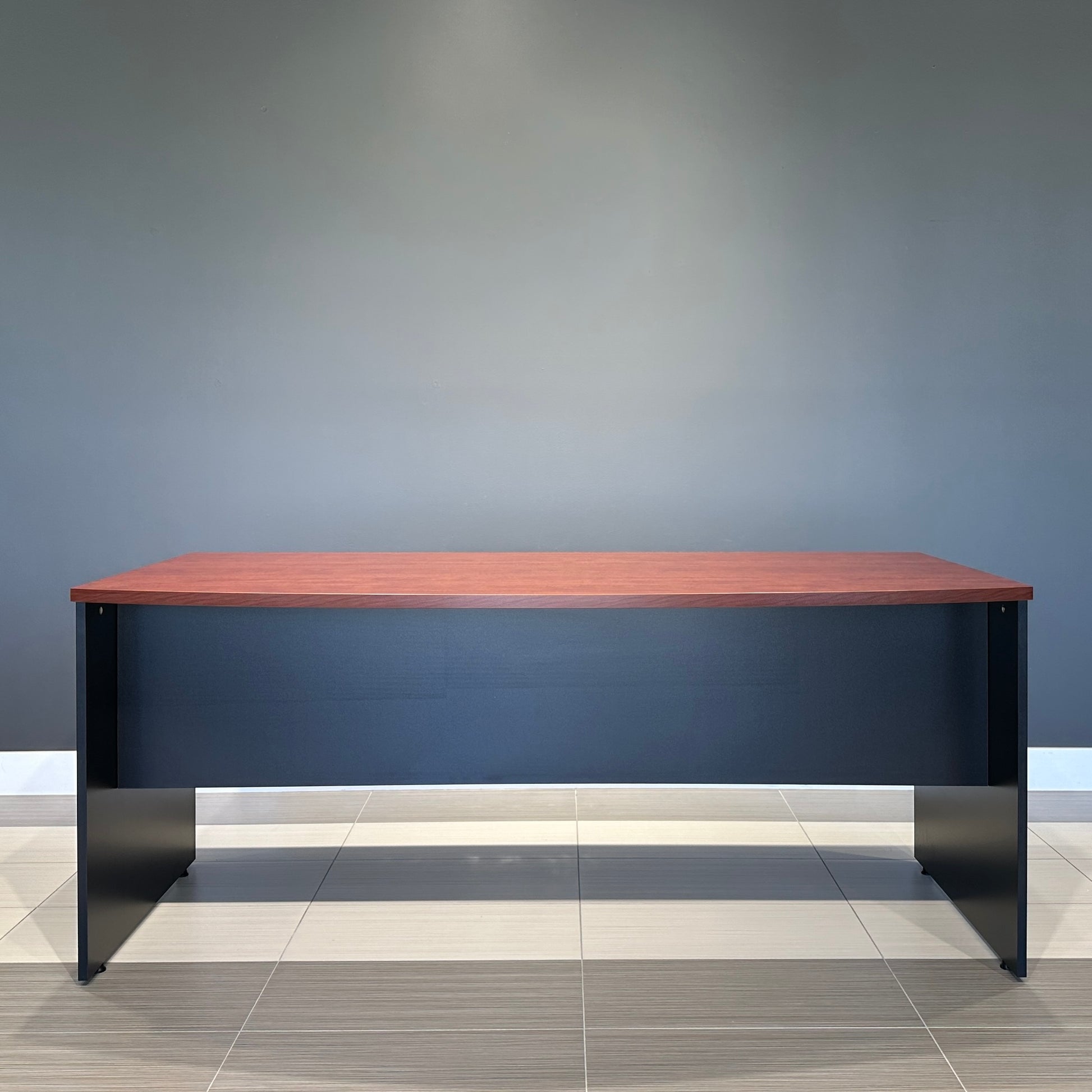Performance Bow Front Desk - Red Gum/ Charcoal