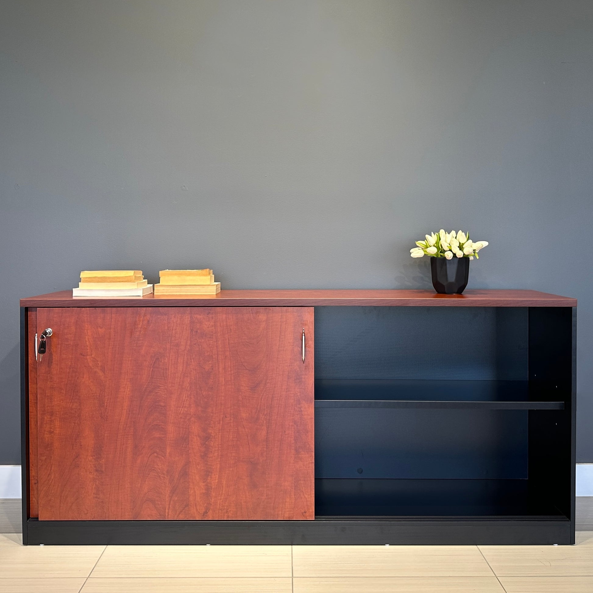 Performance 1800 Sliding Door Buffet - Red Gum/ Charcoal