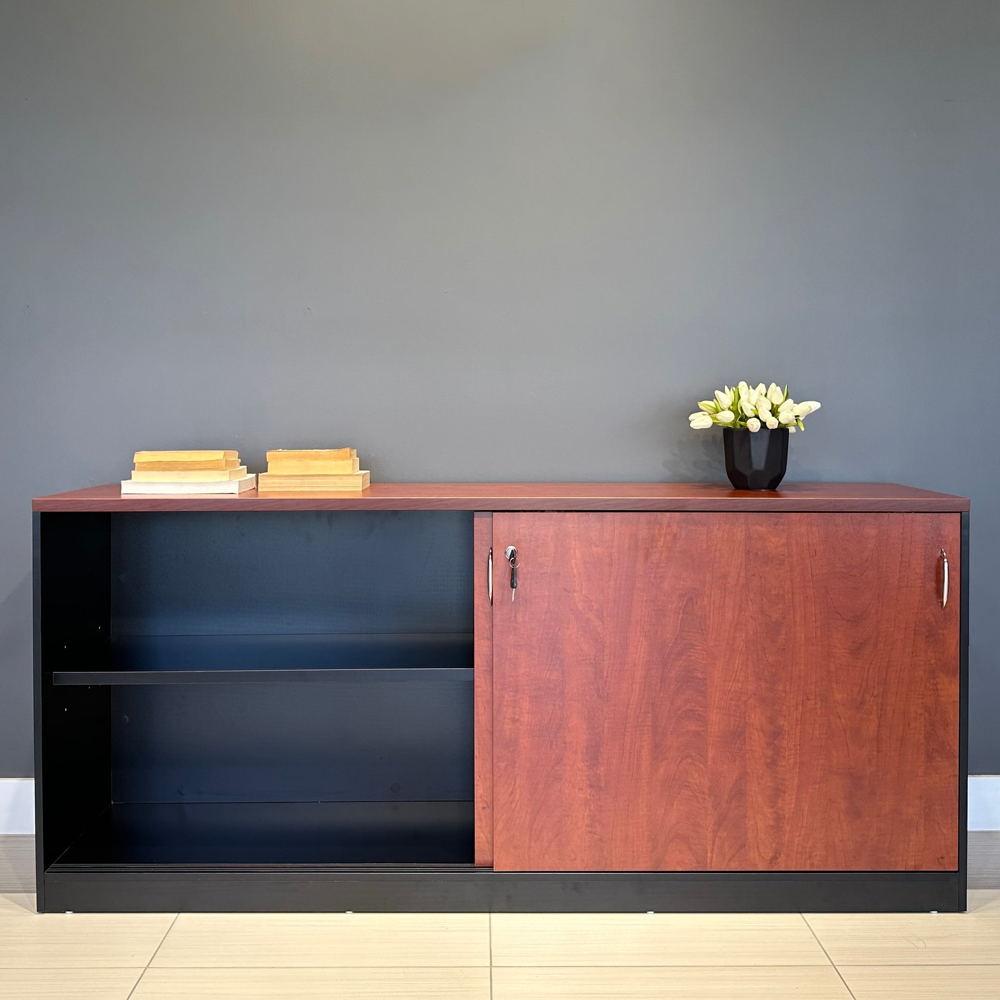 Performance 1800 Sliding Door Buffet - Red Gum/ Charcoal