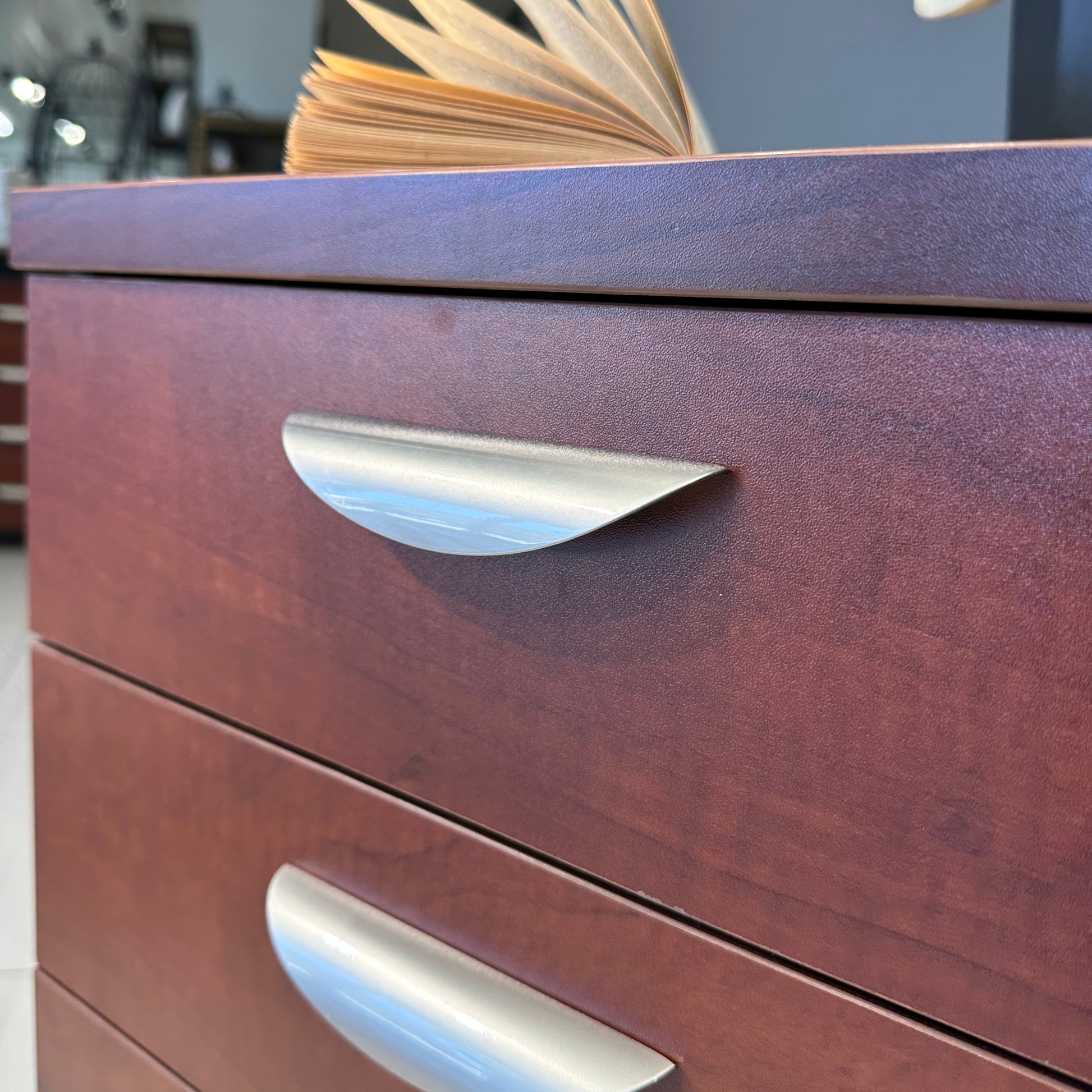 Performance 2 Drawer, 1 File Pedestal - Red Gum/ Charcoal