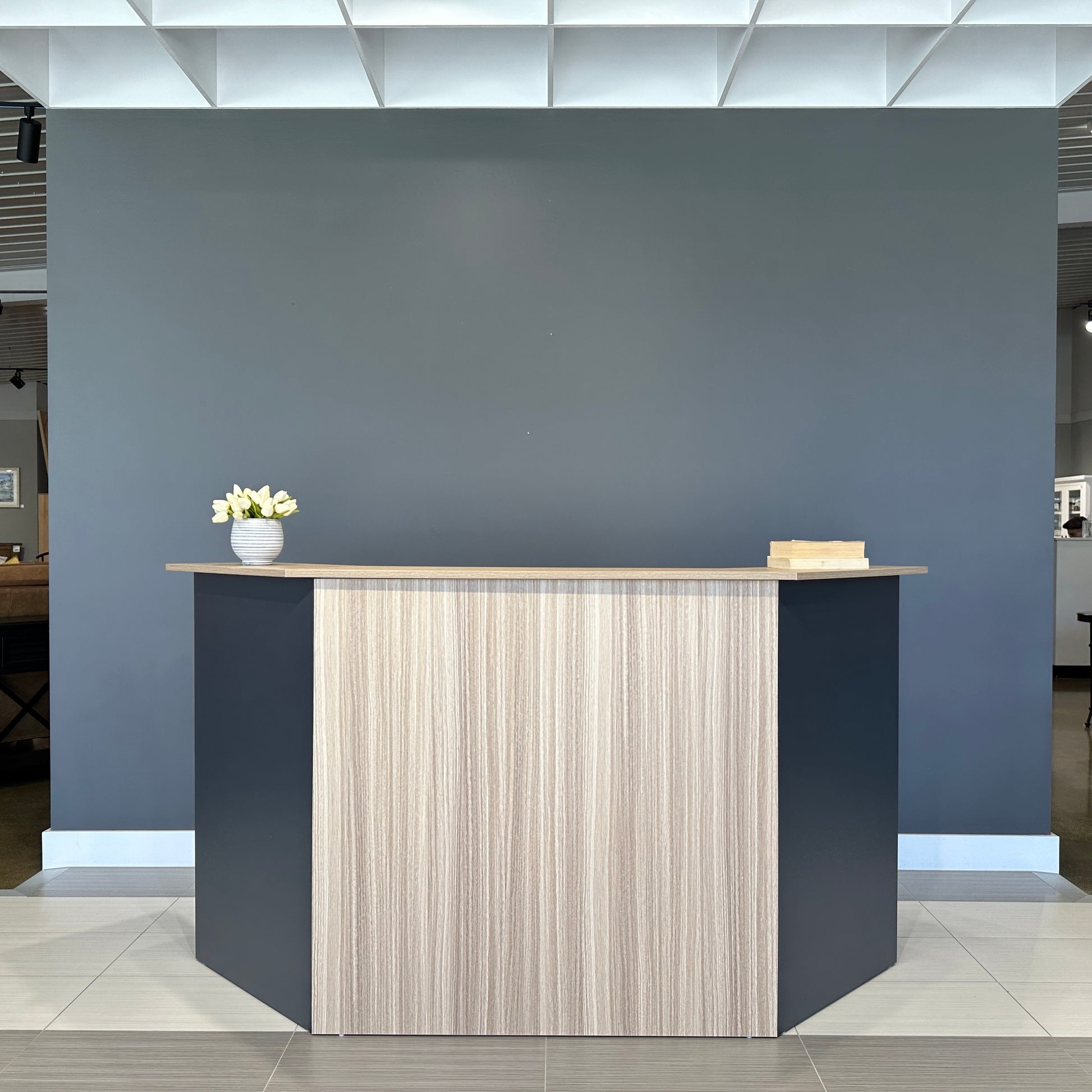 Performance Reception Counter – Natural Oak / Charcoal
