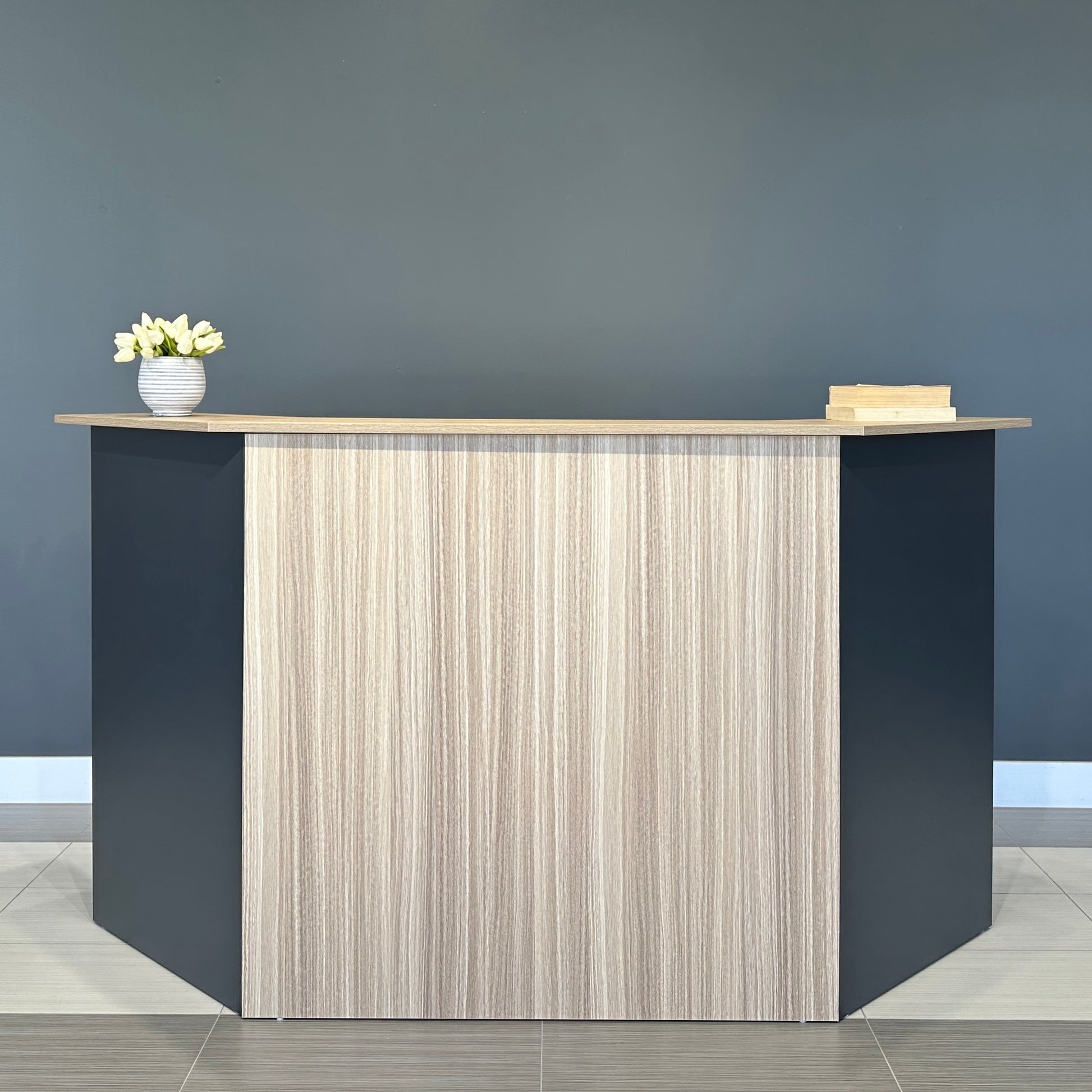 Performance Reception Counter – Natural Oak / Charcoal