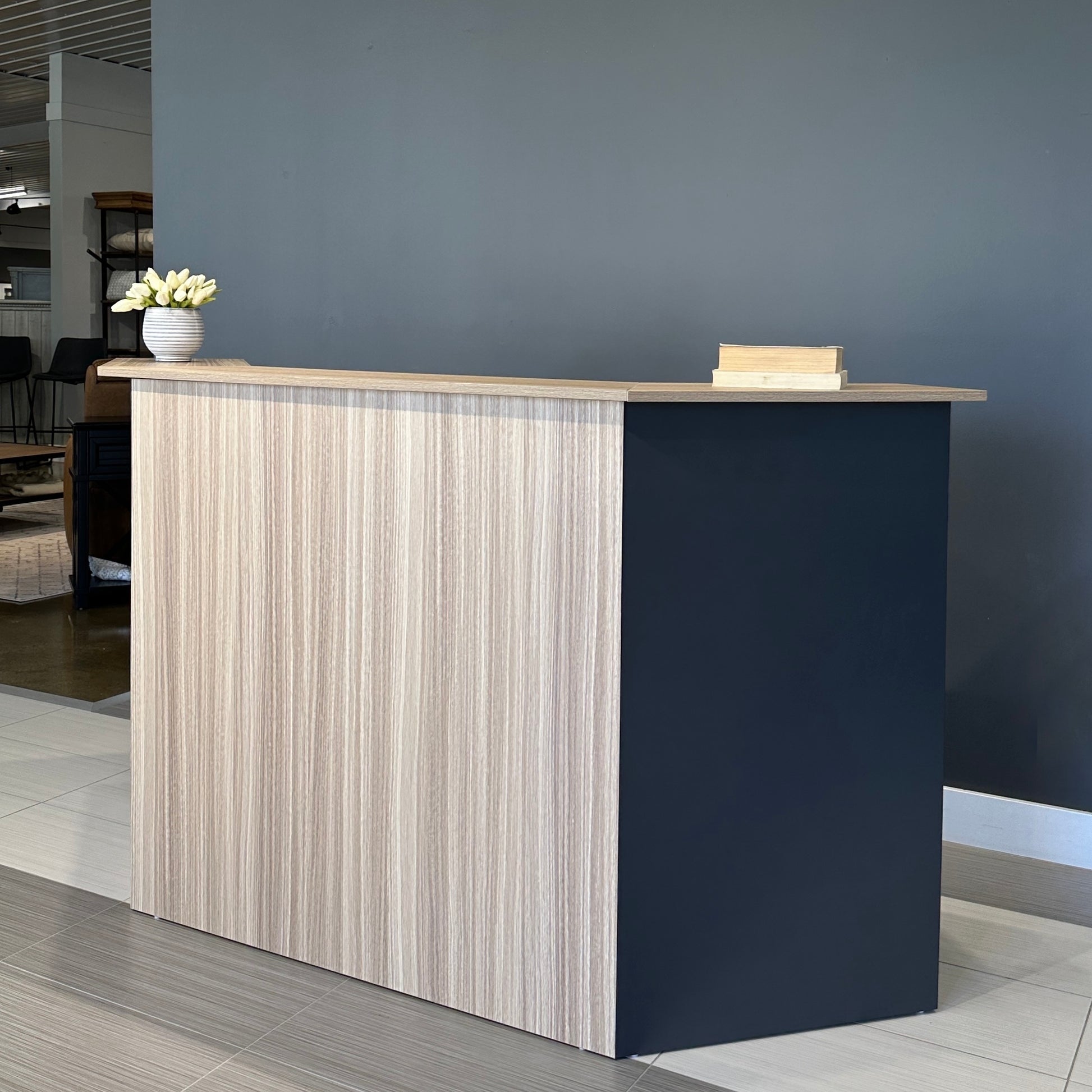 Performance Reception Counter – Natural Oak / Charcoal