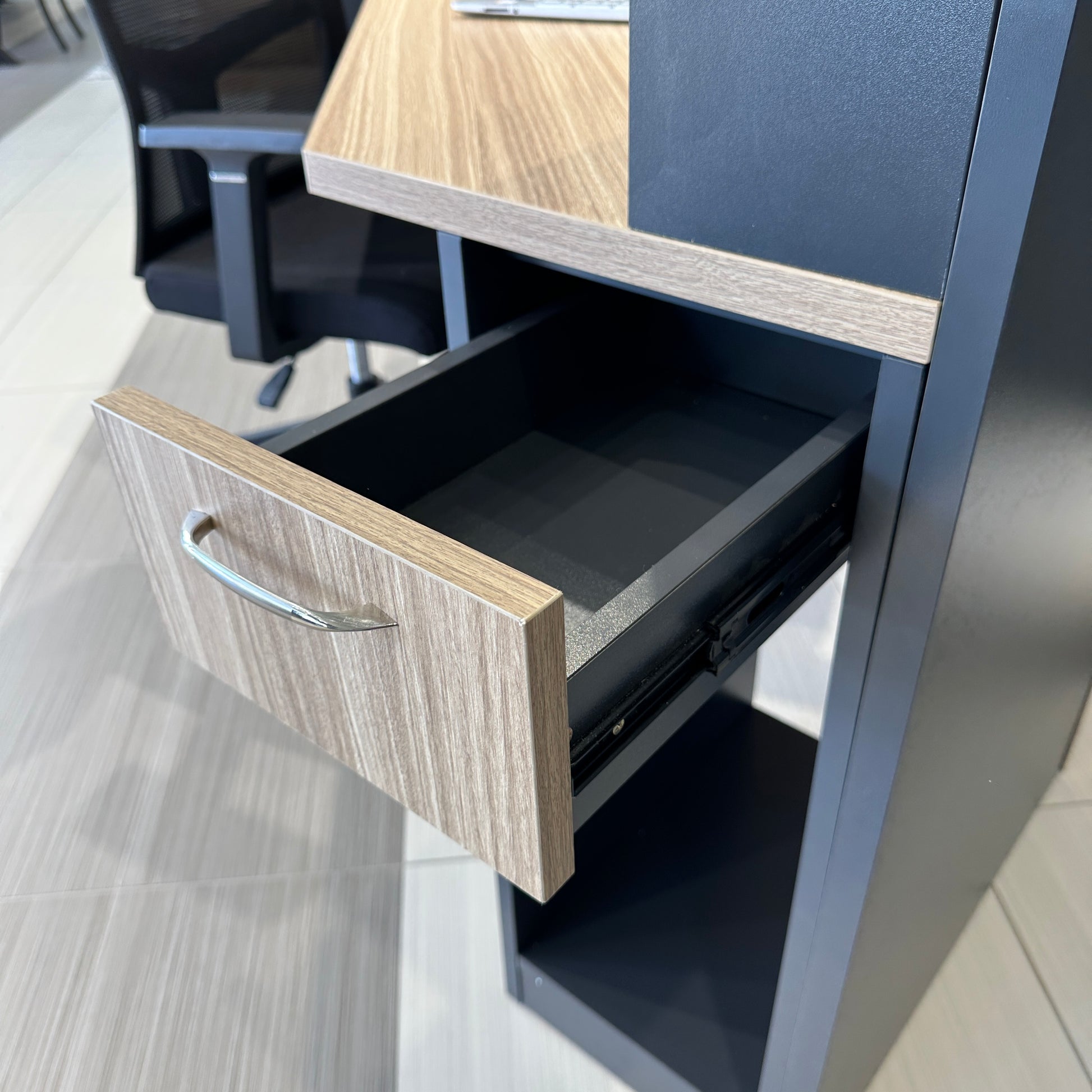 Performance Reception Counter – Natural Oak / Charcoal