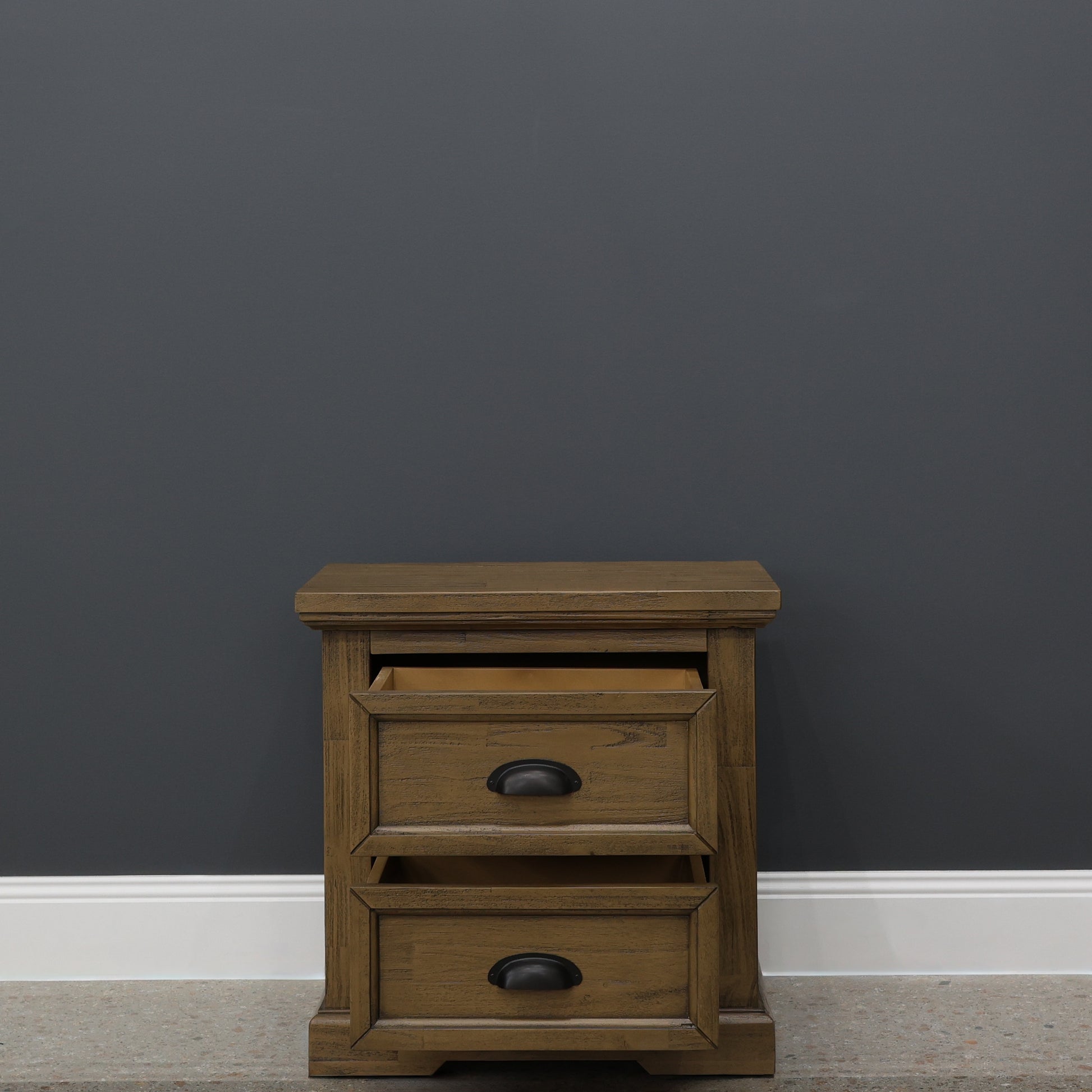 Macedon Bedside Table w/ 2 Drawers