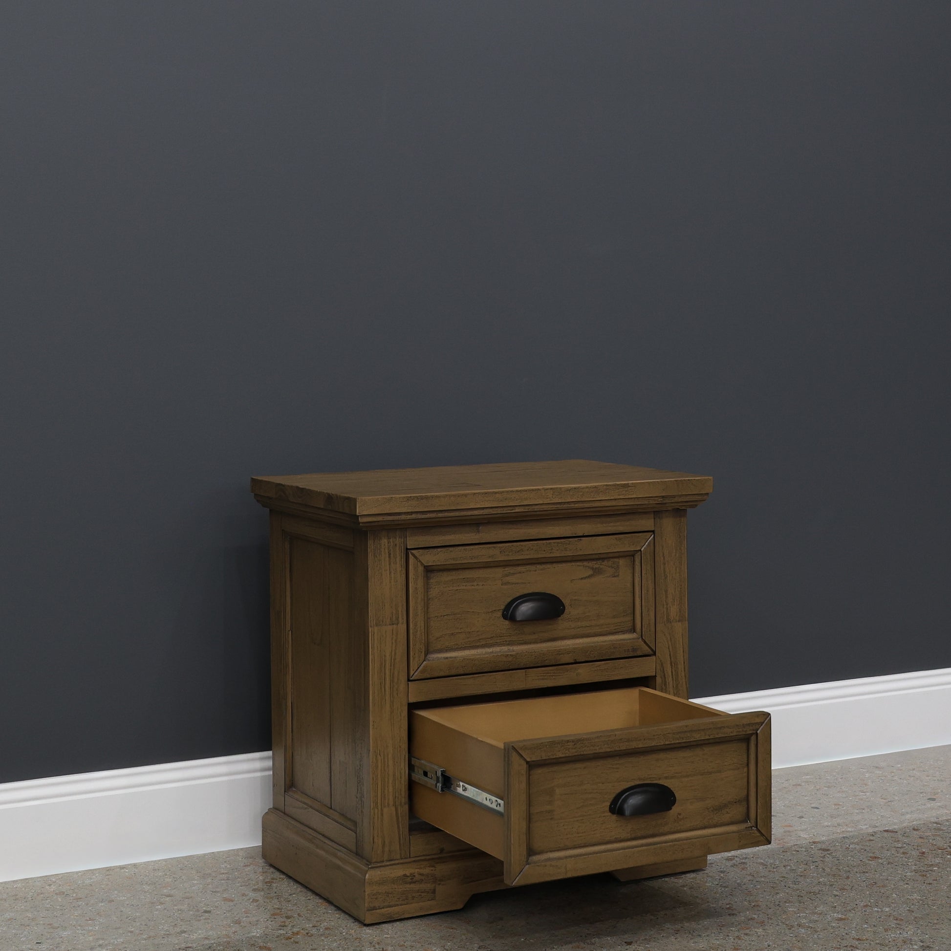 Macedon Bedside Table w/ 2 Drawers