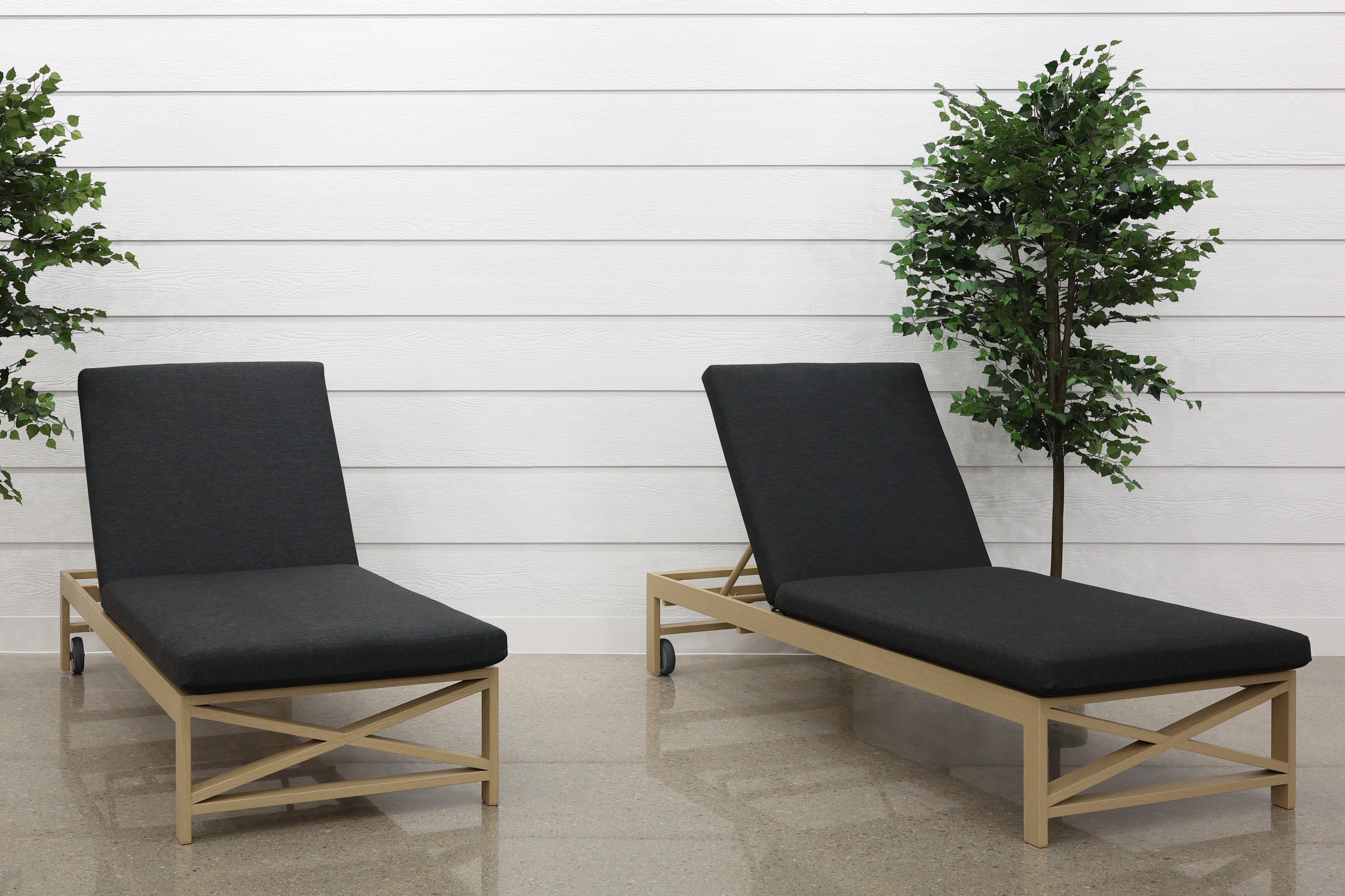 Kingscliff Sun Lounge Set of 2 - Natural Light Oak