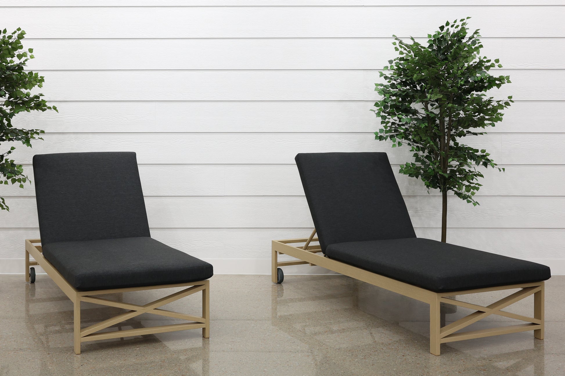 Kingscliff Sun Lounge Set of 2 - Natural Light Oak