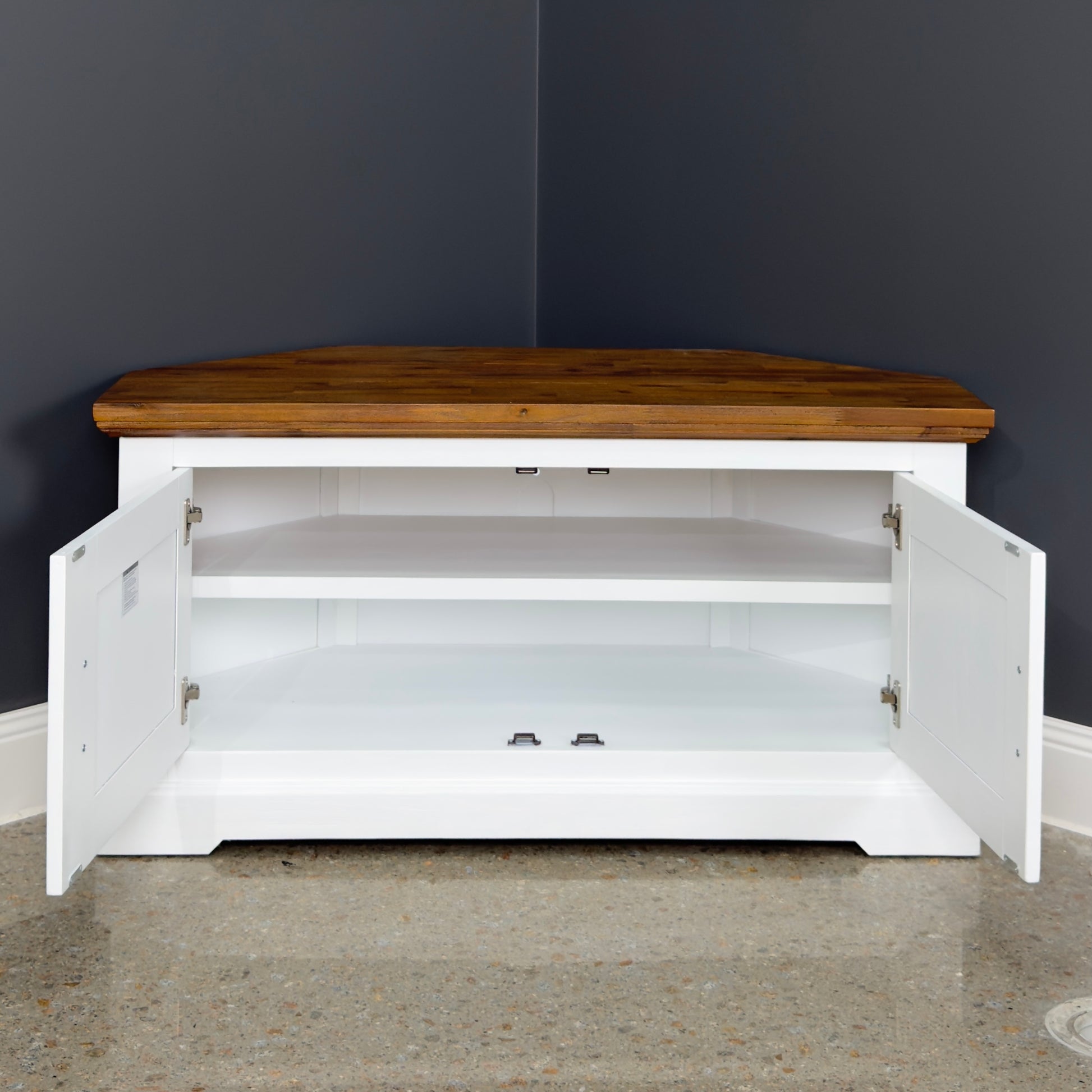 Provedore Two Tone Corner Tv Unit